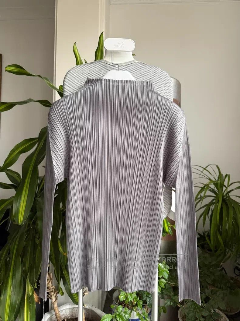 Issey Miyake Issey Miyake High Neck Top Long Sleeve, Dark Gray Size XXL / US 16-18 / IT 52-54 - 7 Thumbnail