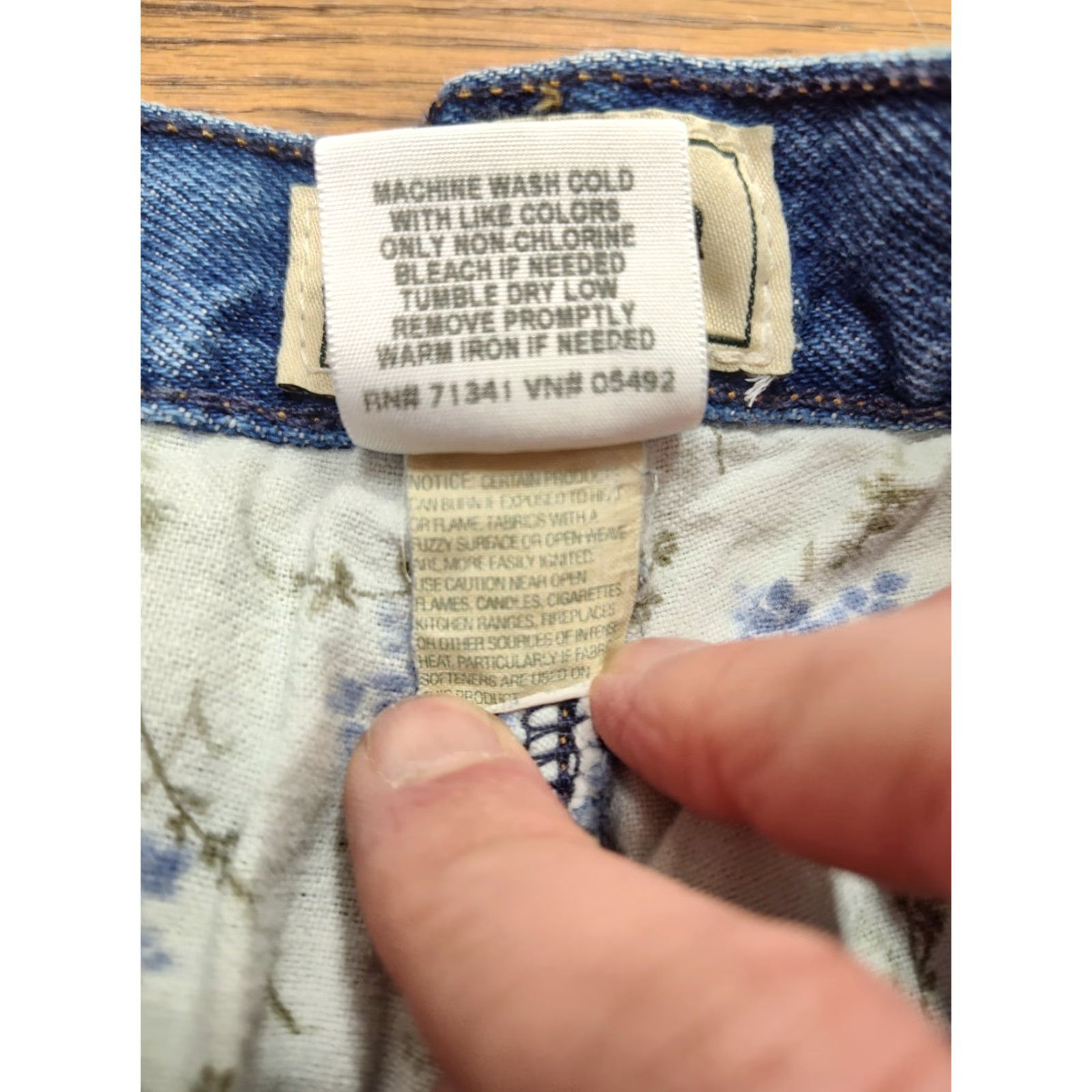 Vintage VINTAGE L.L.Bean Jeans Women 30x31 Blue Floral Flannel Lined Denim Jeans 90s Womens Beige? Size 34" / US 12 / IT 48 - 5 Thumbnail