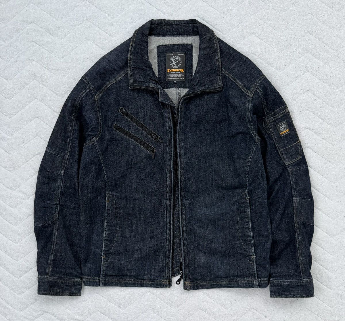 Japanese Brand Evenriver Workwear Denim Jacket Utility Mechanic Biker Size US XL / EU 56 / 4 - 2 Thumbnail