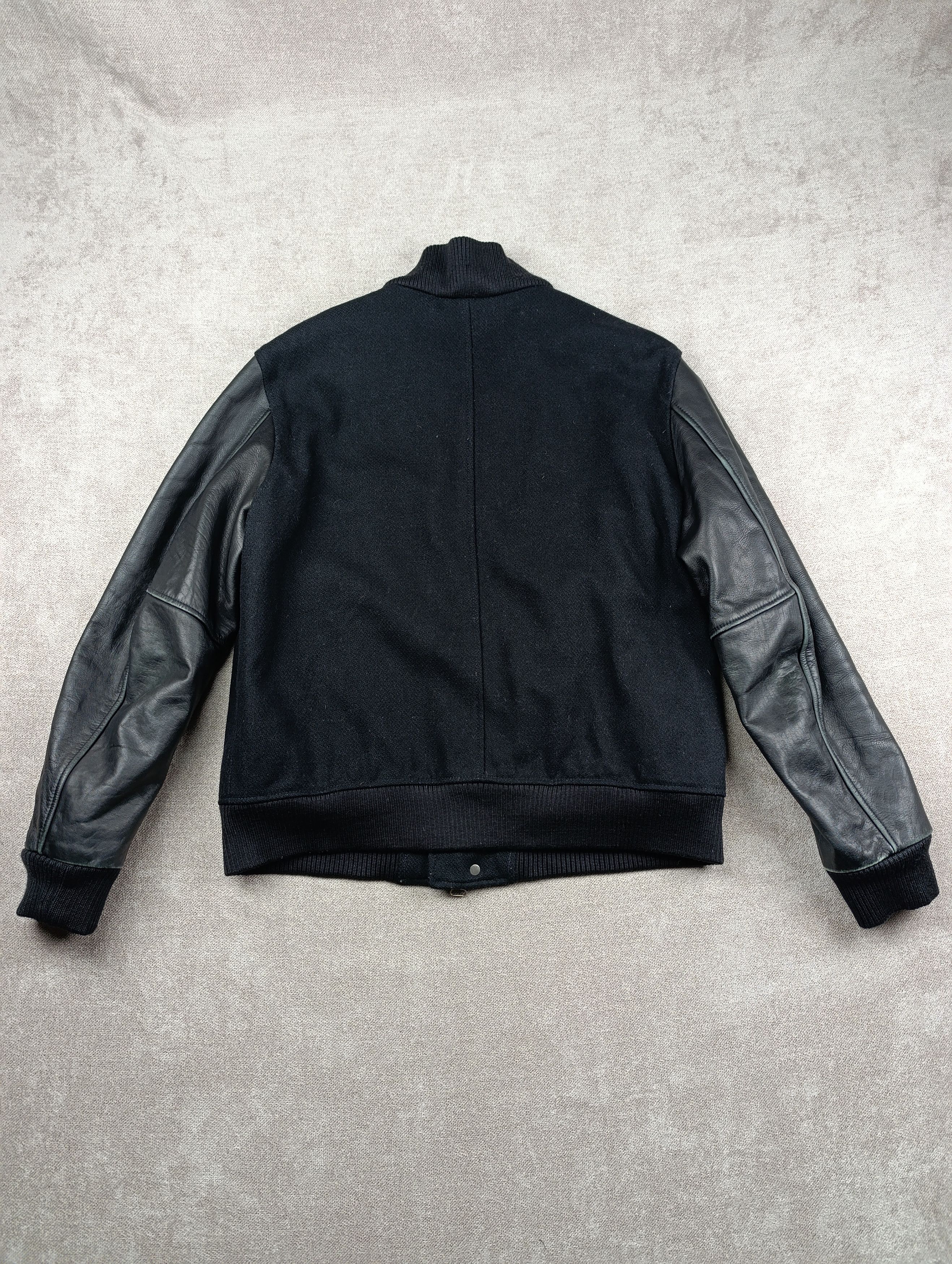 Lacoste Lacoste Live Black Leather Varsity Wool Jacket Mens Size US M / EU 48-50 / 2 - 11 Thumbnail
