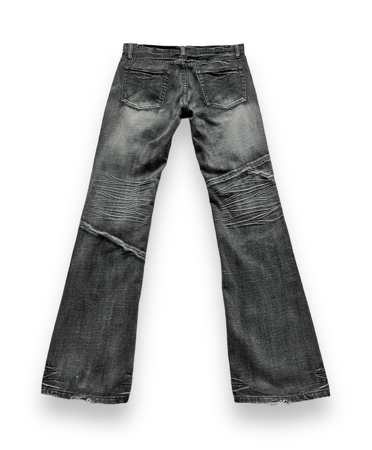 Pro Edge BLACK PUNK FLARE🔥Vintage EDGE X RUPERT Black Spliced Denim Size US 31 - 3 Thumbnail