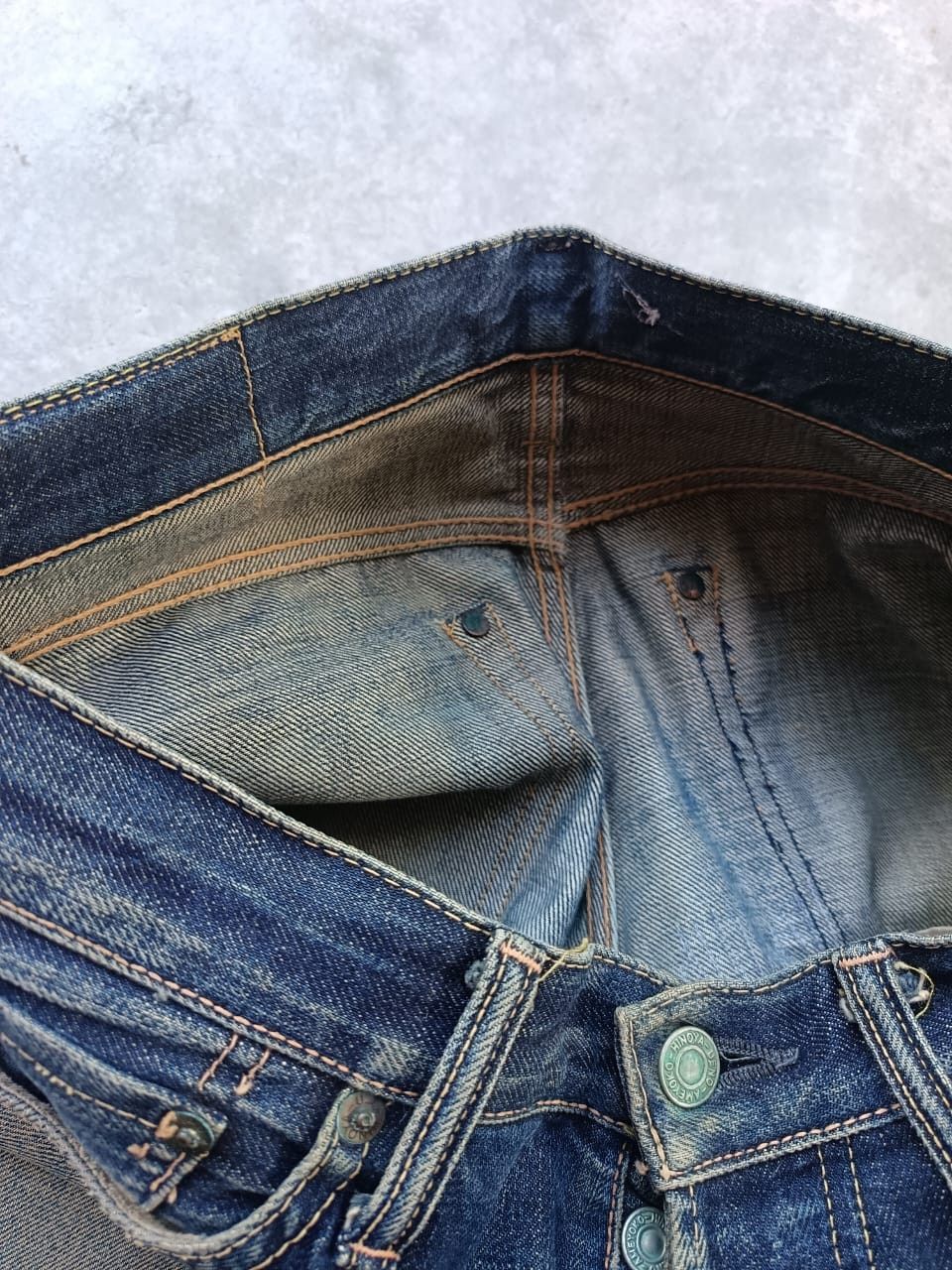 Japanese Brand Burgus plus nice distressed slevege jeans made in Japan Size US 29 - 8 Thumbnail