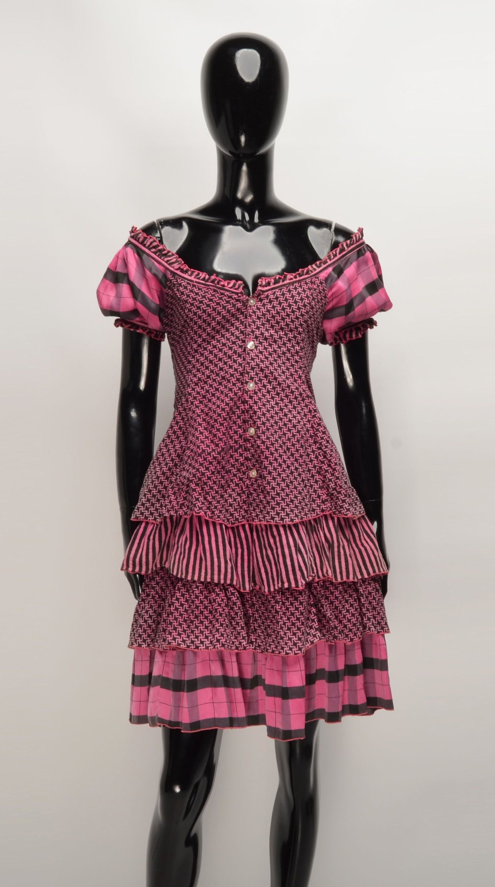 House Of The Gods Buddhist Punk Vintage Y2K Babydoll Coquette Mini Dress Size S / US 4 / IT 40 - 1 Thumbnail