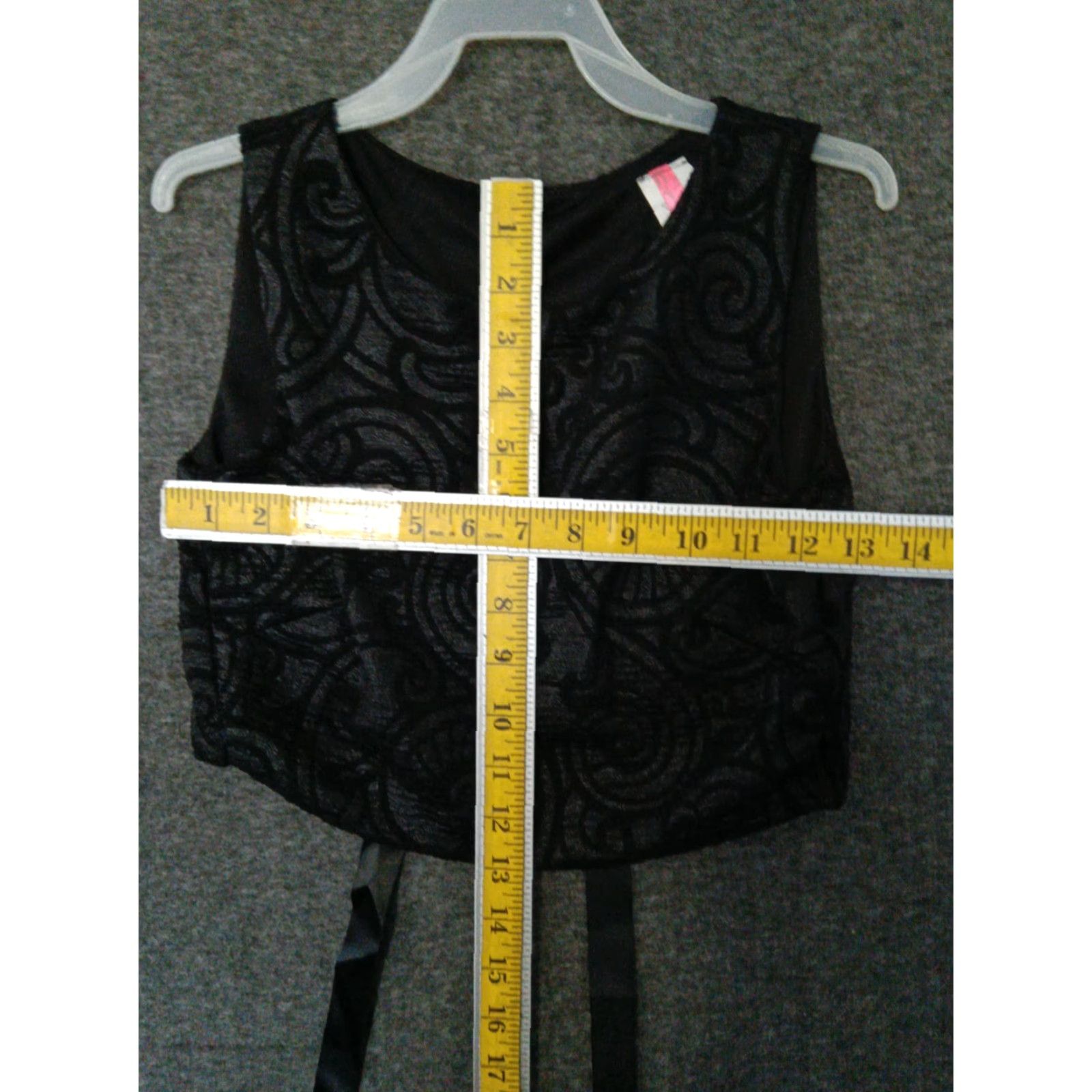 Vintage Codigo Paisley Black Sleeveless Back Tie Formal Crop Top S Size S / US 4 / IT 40 - 4 Thumbnail