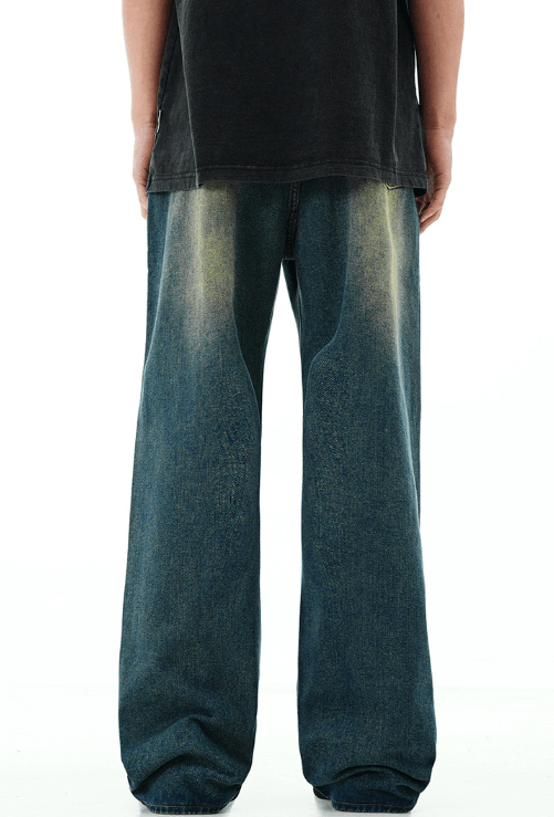 Japanese Brand × Jean American washed distressed retro straight wide-leg jeans Size US 32 / EU 48 - 5 Thumbnail