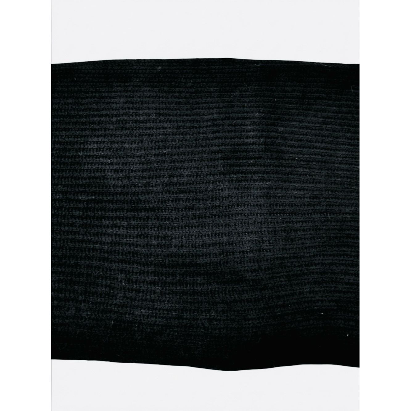 Other New Black Wool Cashmere Ribbed Knit Rectangle Scarf Size 66 Size ONE SIZE - 3 Thumbnail