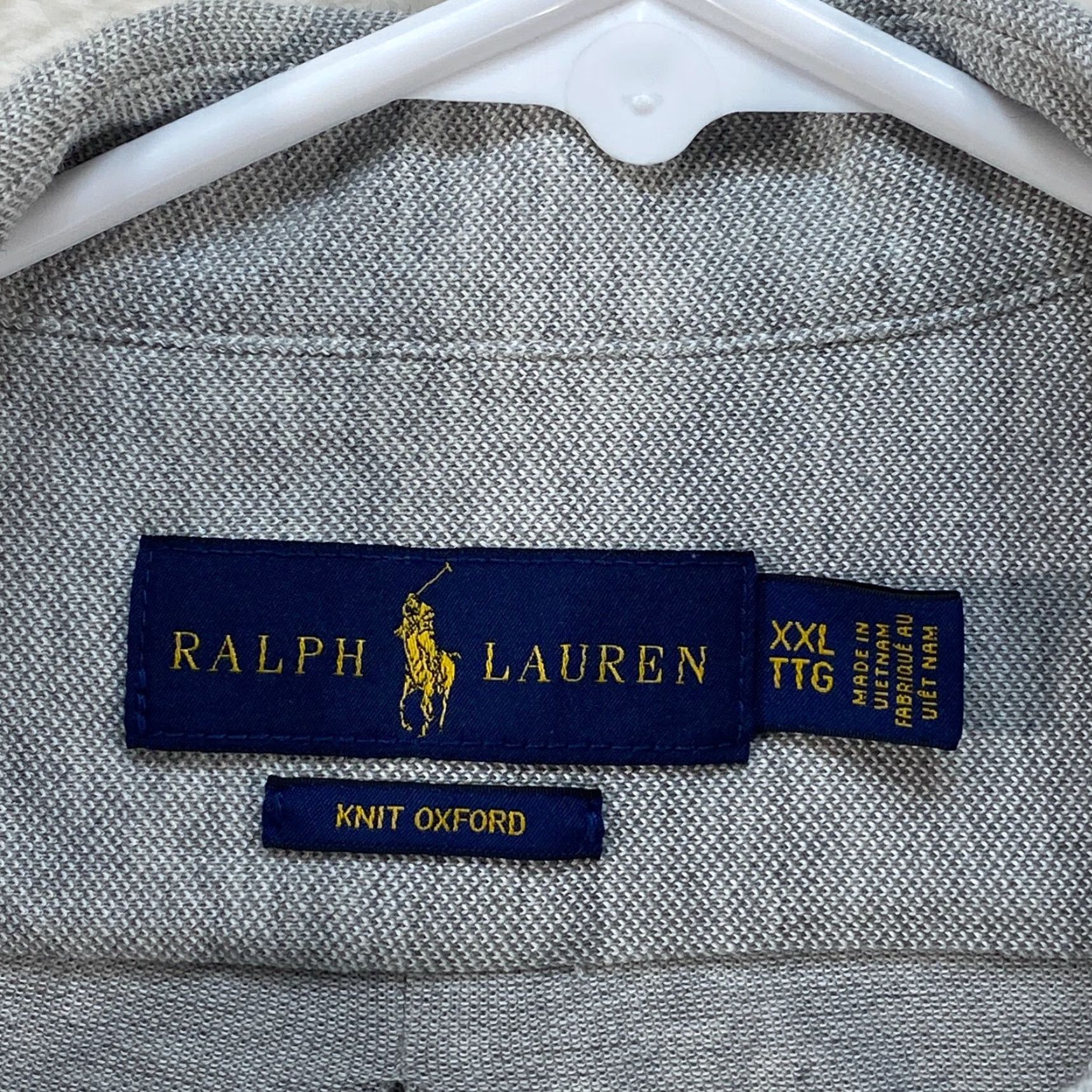 Ralph Lauren VINTAGE Ralph Lauren Knit Oxford Long Sleeve Button Up Gray Mens XXL TTG Polo Pony Size US XXL / EU 58 / 5 - 7 Thumbnail