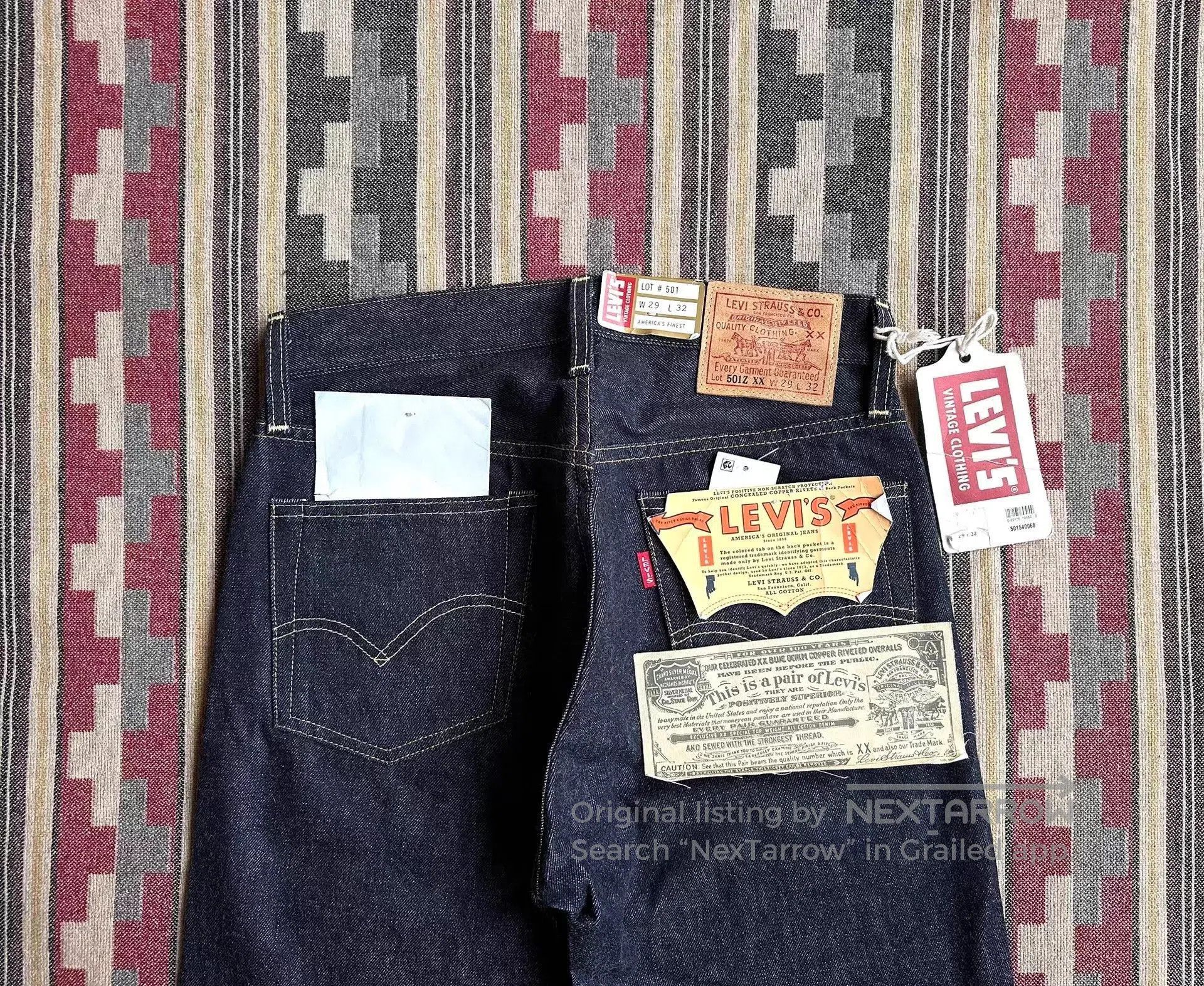 Levi's Blue Denim Straight-Leg Jeans. Size US 30 / EU 46 - 4 Thumbnail