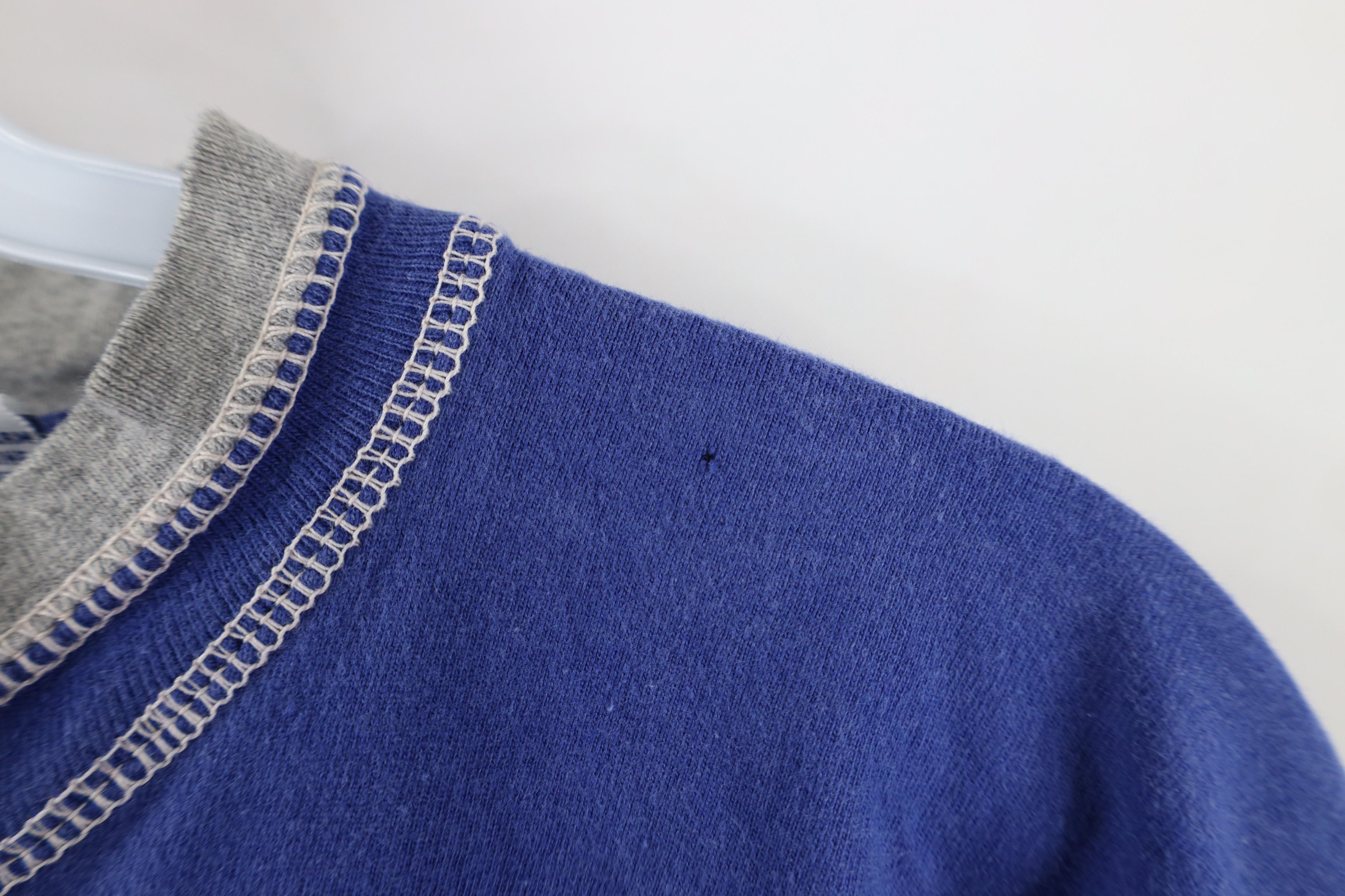 Vintage Vintage 90s MLB Baseball Blank Layered Henley T-Shirt Blue Size US L / EU 52-54 / 3 - 4 Thumbnail