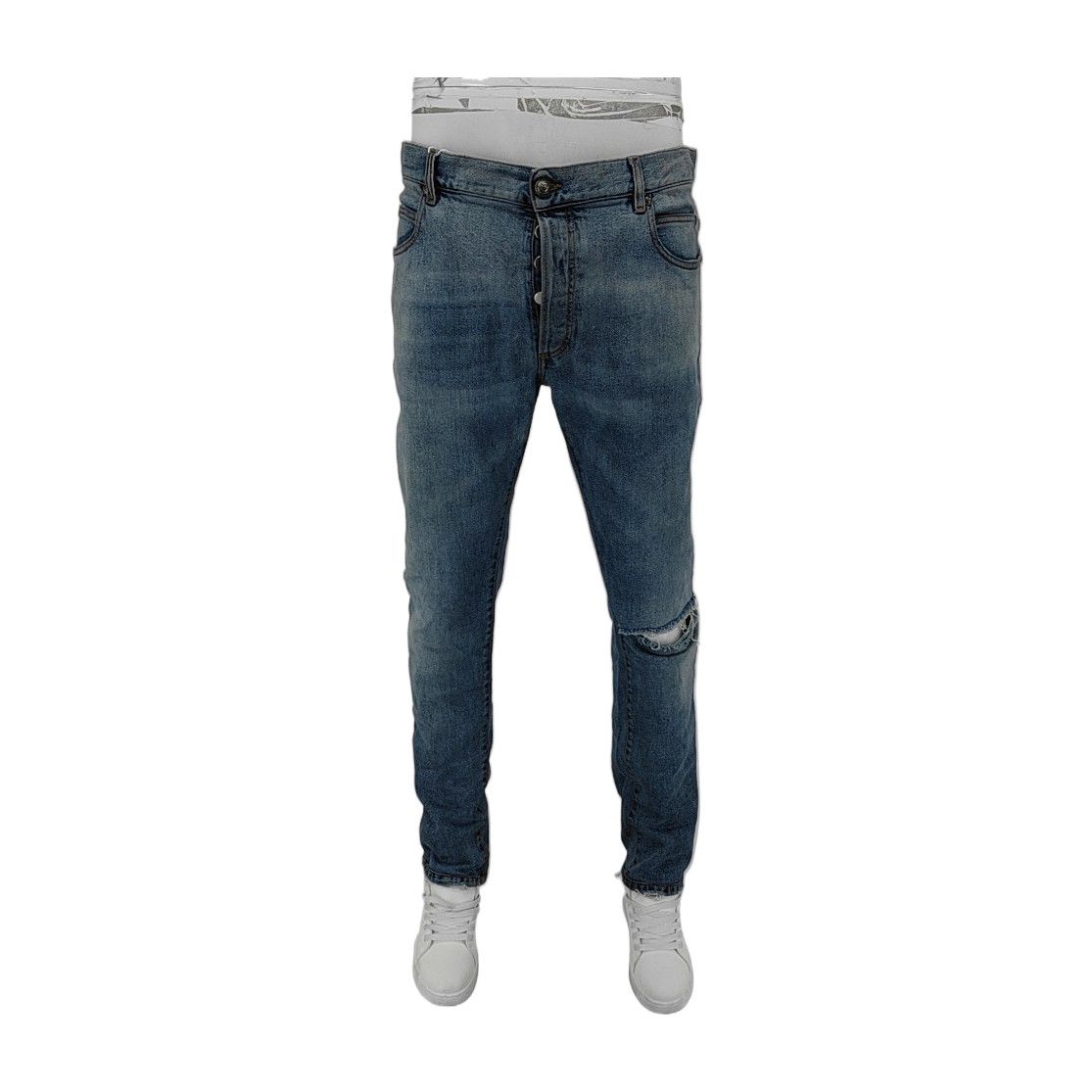 Balmain Balmain Distressed Blue Jeans 34 Size US 34 / EU 50 - 1 Thumbnail