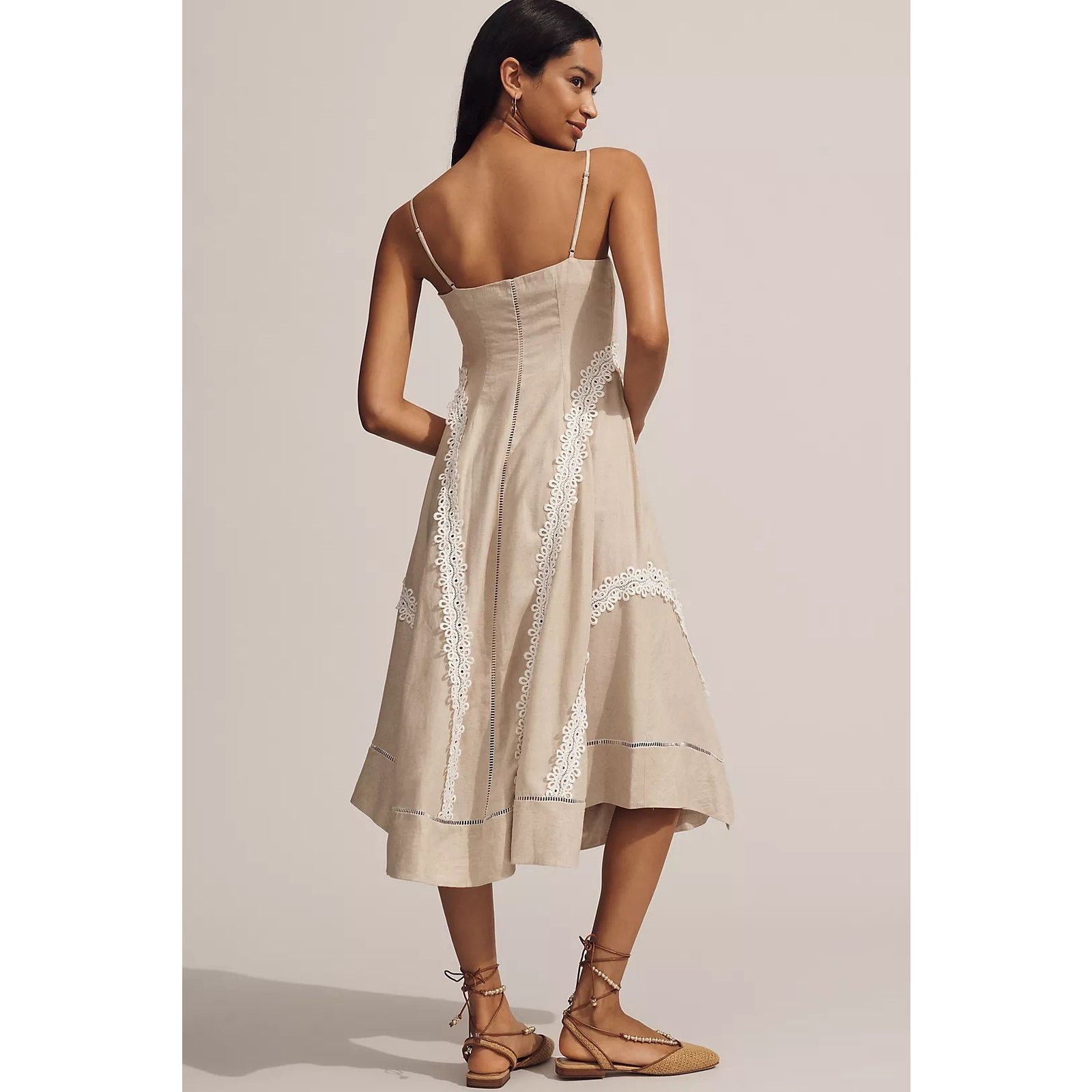 Anthropologie NWT Linen Blend Sleeveless Square-Neck Midi Dress $198 XL Size XL / US 12-14 / IT 48-50 - 3 Thumbnail