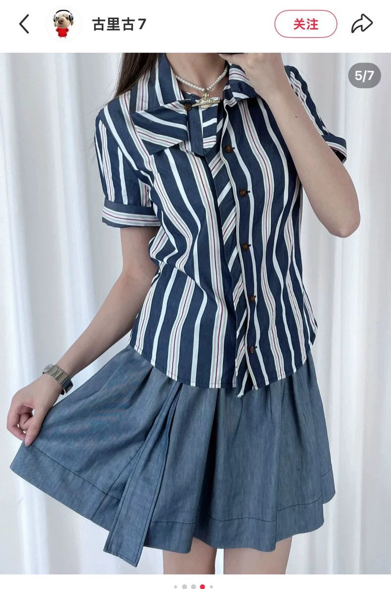 Vivienne Westwood Vivienne Westwood Striped short-sleeved shirt Size M / US 6-8 / IT 42-44 - 7 Thumbnail