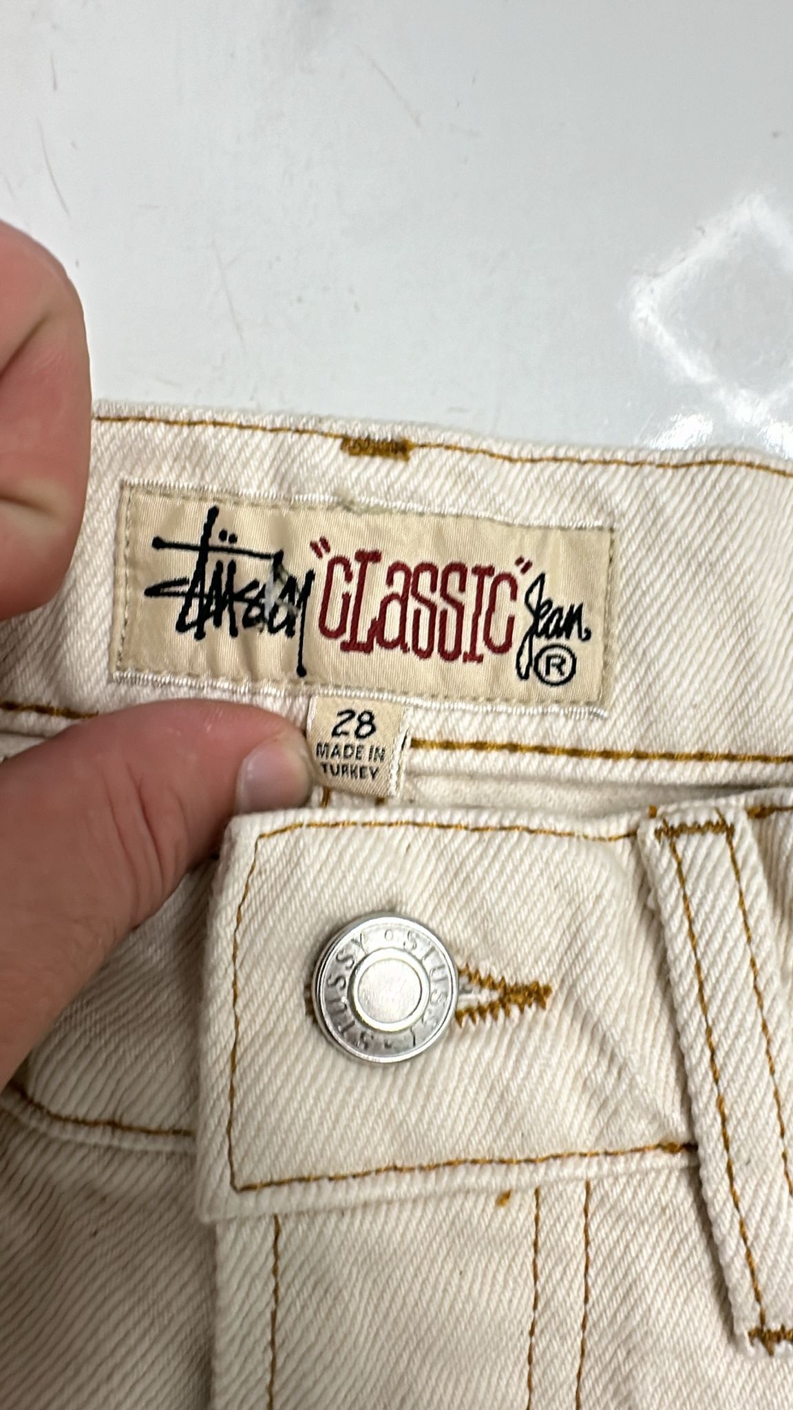 Stussy × Vintage Stussy Classic Jean Denim “Natural” 28 Size US 28 / EU 44 - 4 Thumbnail