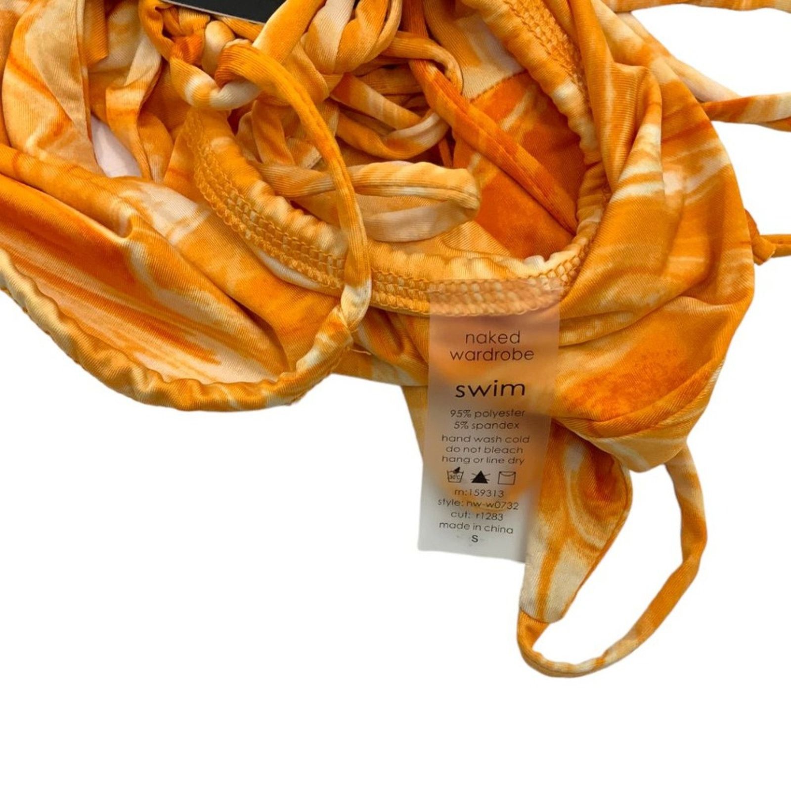 Other Naked Wardrobe Dreamsicle Orange String Bikini Set Small NWT Size ONE SIZE - 2 Thumbnail