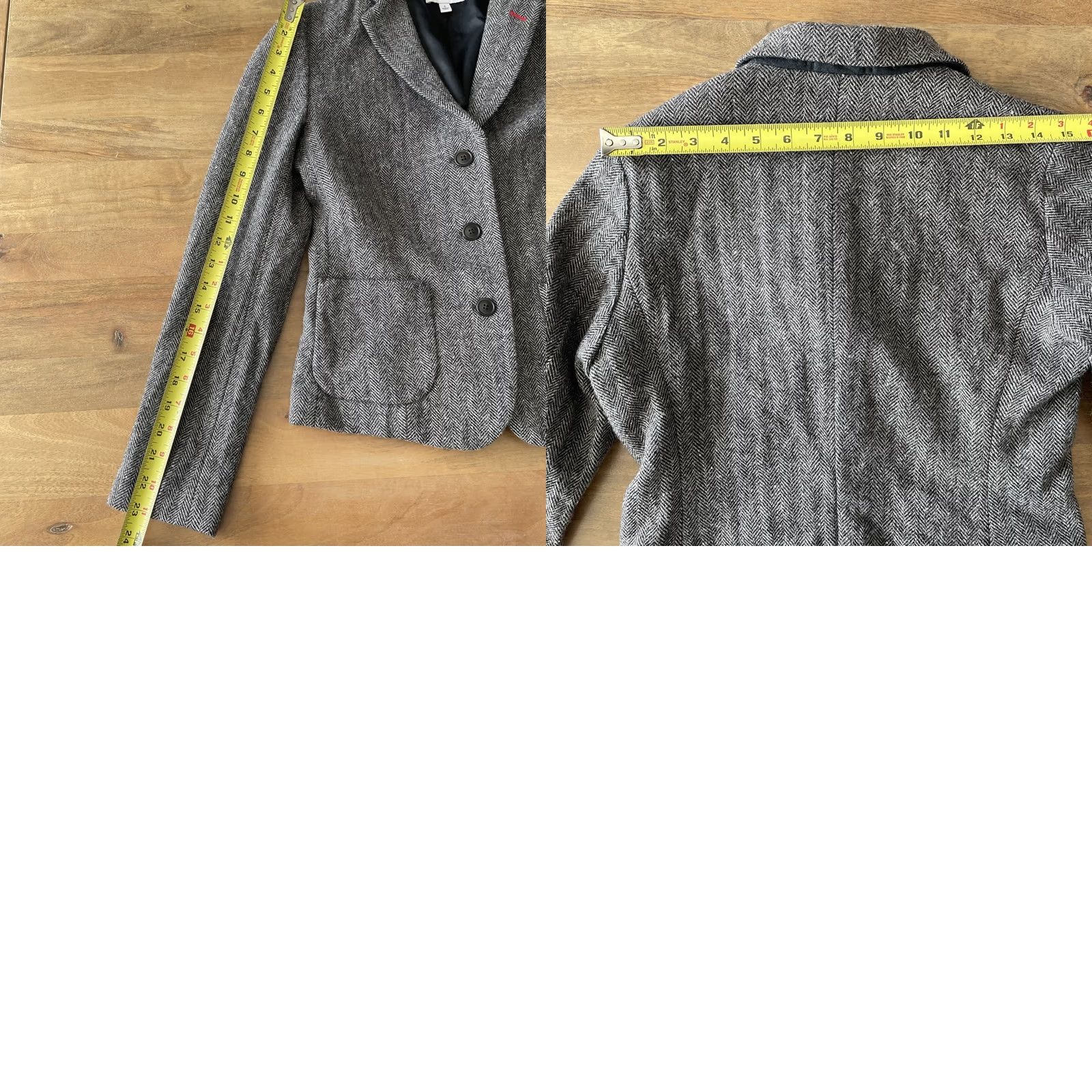 Uniqlo Uniqlo Blazer Womens S Tweed Herringbone Wool Blend Notch Lapel Regular Jacket Size S / US 4 / IT 40 - 8 Thumbnail