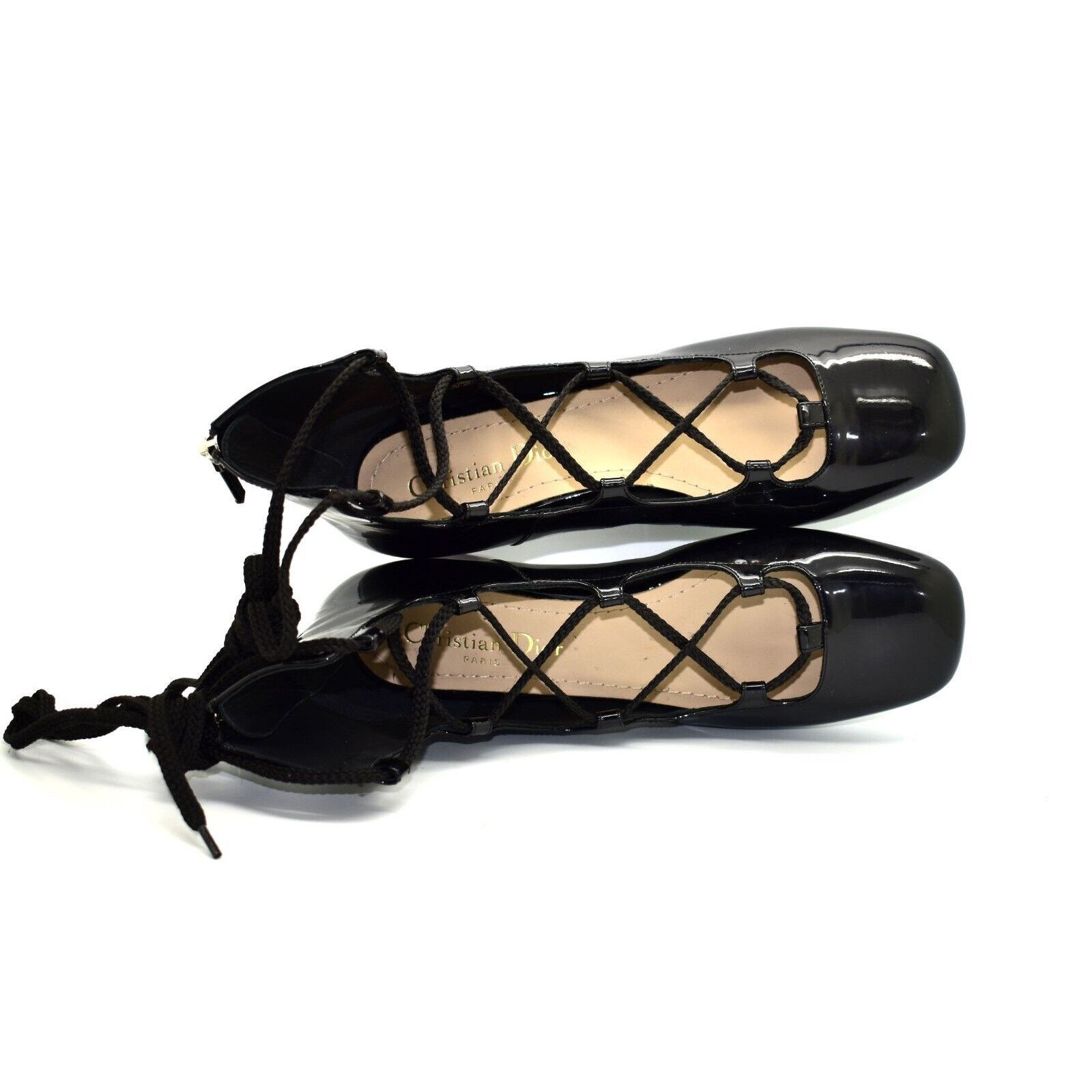 Dior NEW CHRISTIAN DIOR Patent Lace Up Zip Ankle Boots 36 $1550 Size US 6 / IT 36 - 5 Thumbnail