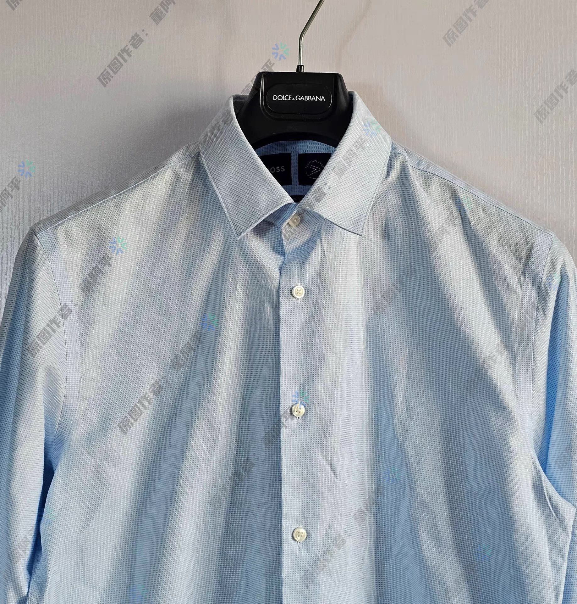 Hugo Boss HUGO BOSS Light Blue Small Plaid Long Sleeve Shirt Q4 Size US L / EU 52-54 / 3 - 2 Thumbnail