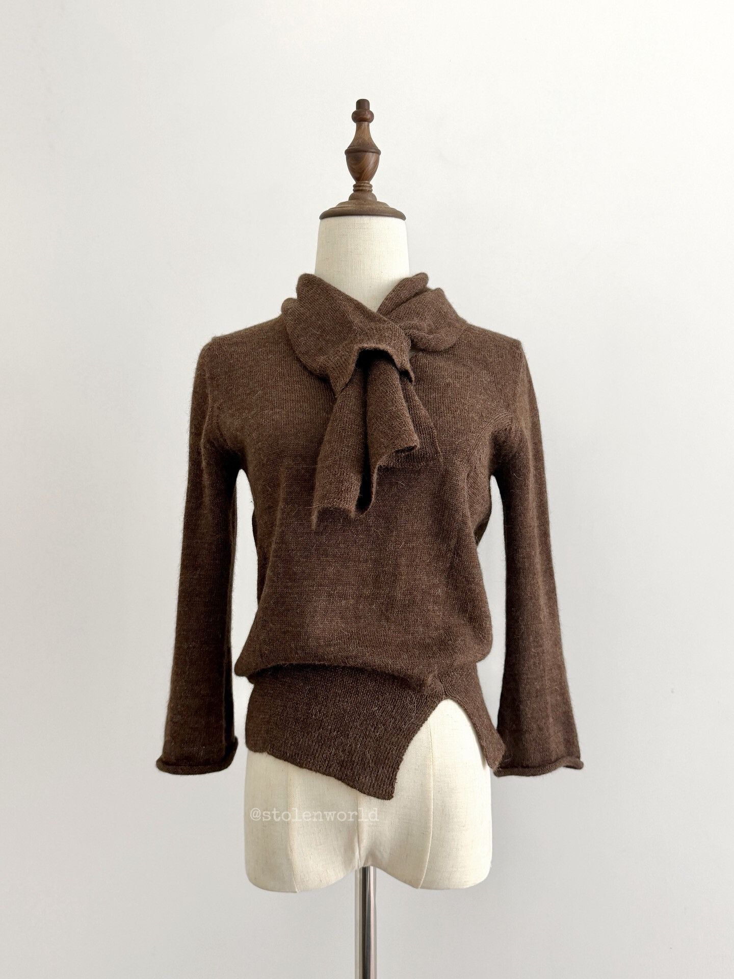 Limi Feu irregular knit top with attached scarf Size S / US 4 / IT 40 - 1 Thumbnail