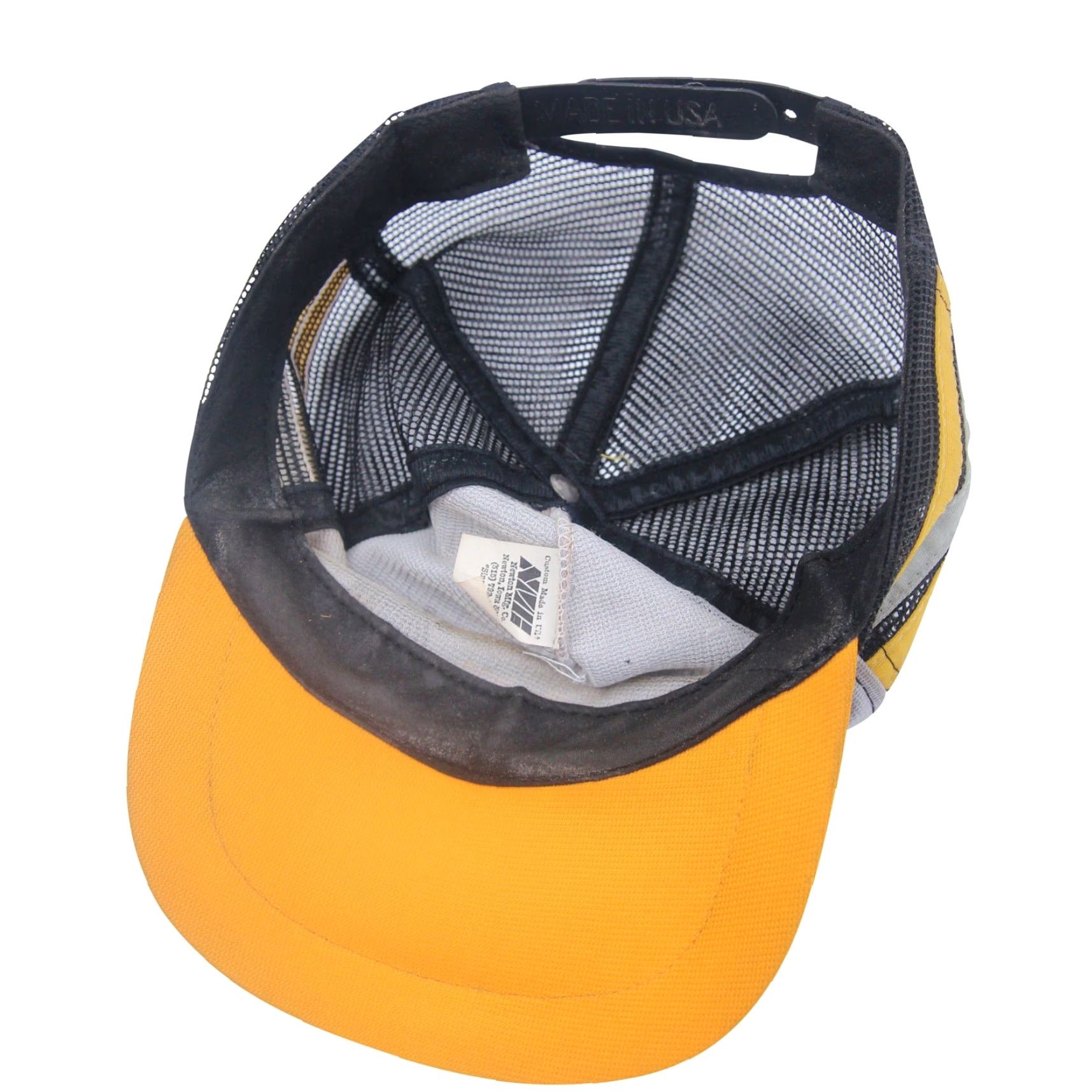 Vintage VINTAGE Trucker Hat 3 Stripe Tri Bar Sumpter Junction Train Station Gray Yellow Adjustable Men Size ONE SIZE - 5 Thumbnail