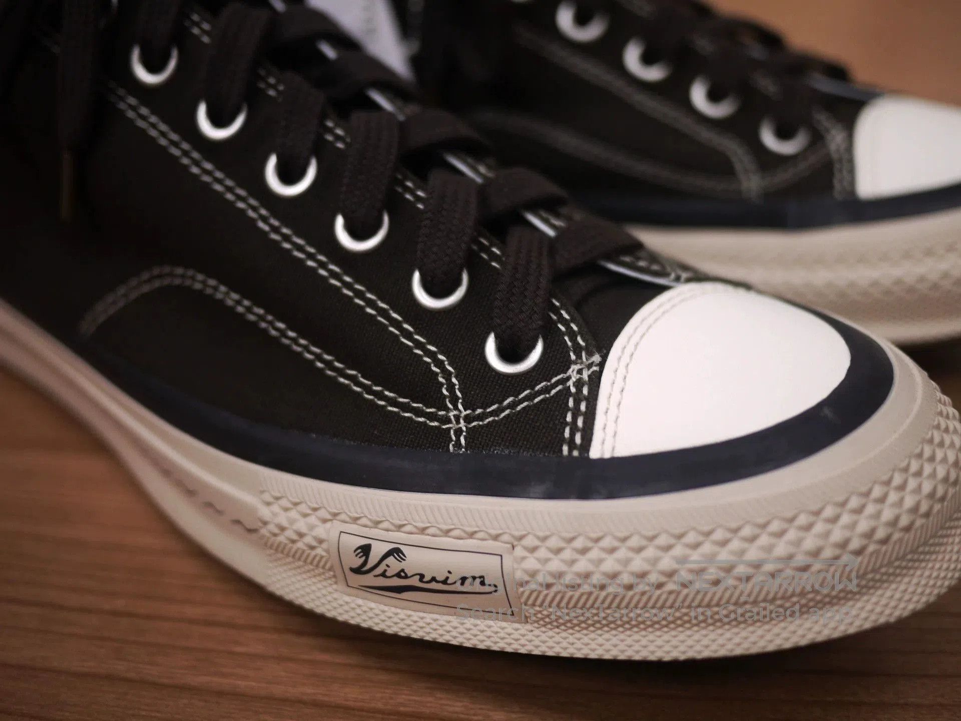 Visvim Black Low-Top Canvas Sneakers Size 12. Size US 12 / EU 45 - 3 Thumbnail