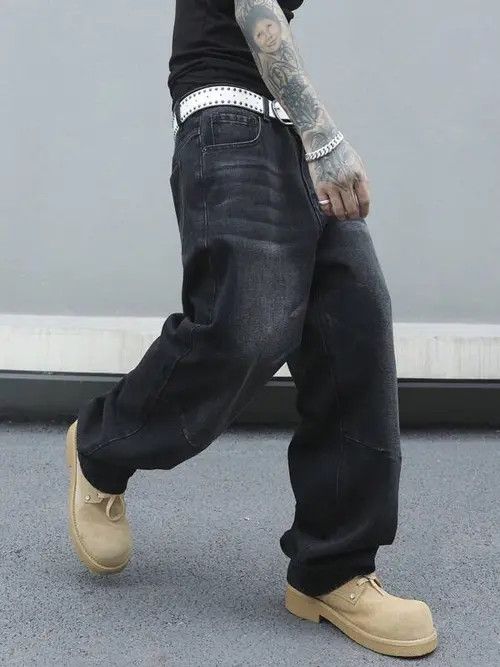 Japanese Brand Faded Skate Baggy Denim Jeans Loose fit Size US 32 / EU 48 - 1 Thumbnail