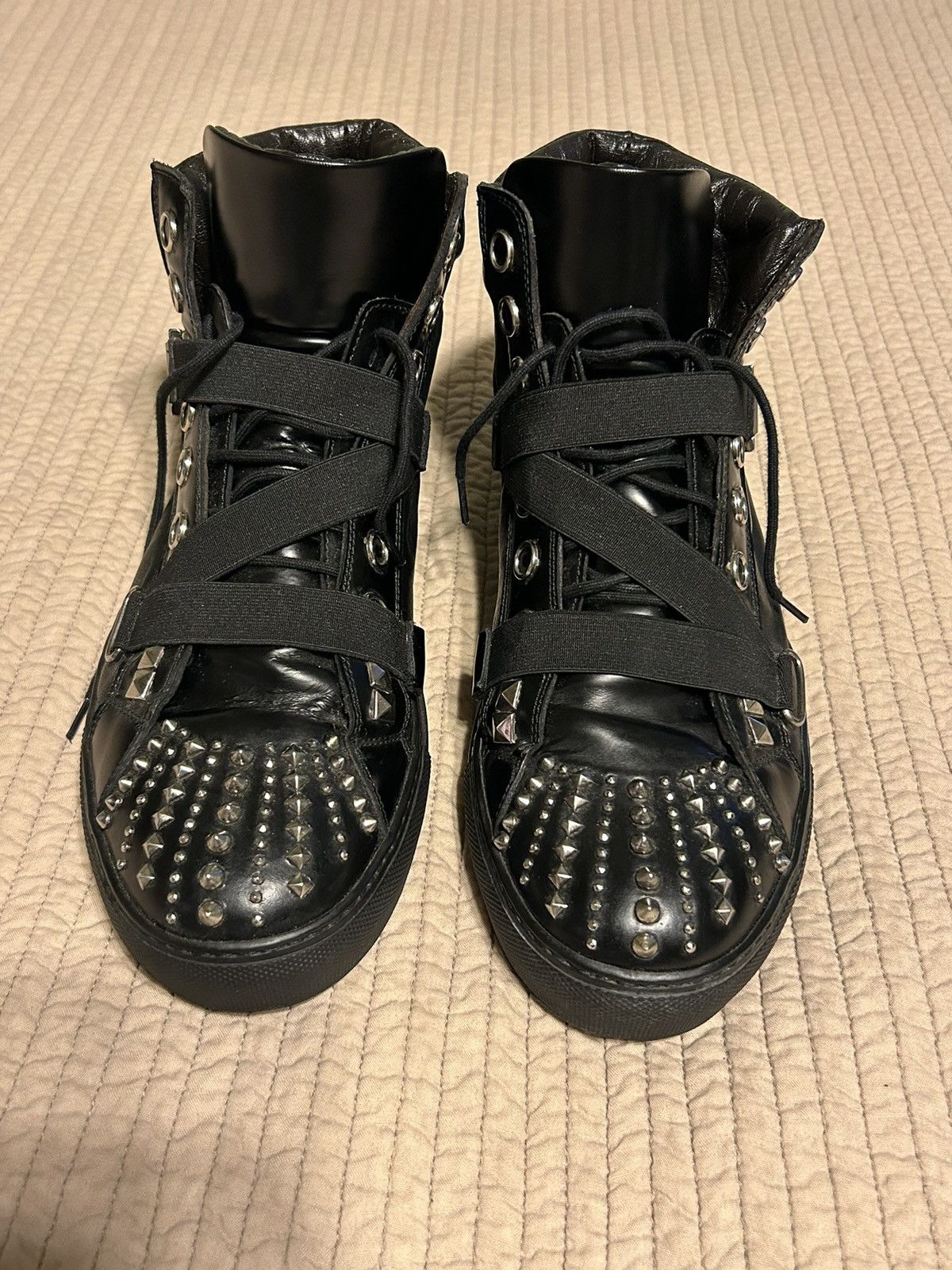 Paciotti 2007 Spiked Boxcalf Hi-tops Size US 10 / EU 43 - 4 Thumbnail