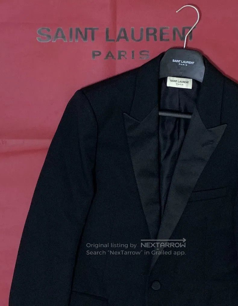 Saint Laurent Paris Saint Laurent Paris Black Peak Lapel Smoking Suit Size US M / EU 48-50 / 2 - 6 Thumbnail