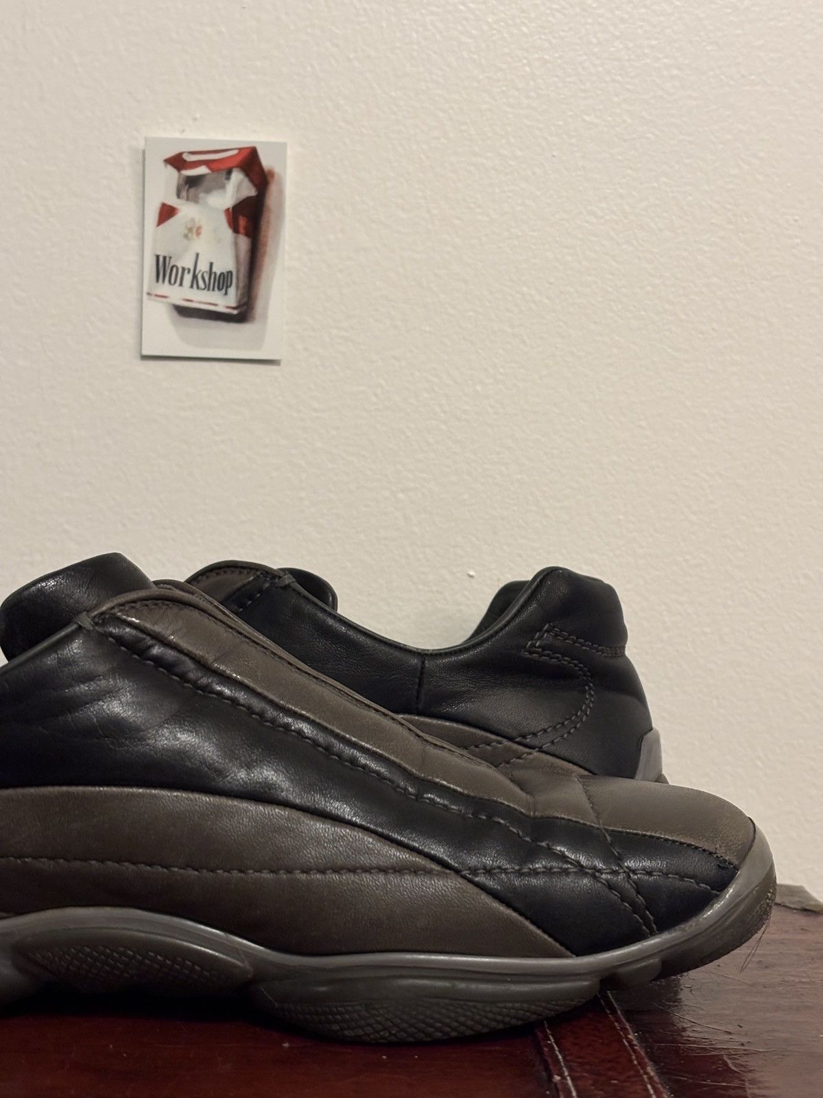 Prada Prada Square Toe Leather Luxury Bowling-like Trainers Size US 9 / EU 42 - 18 Thumbnail