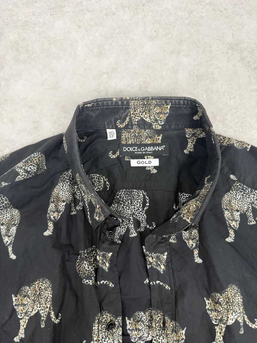 Dolce & Gabbana 2010s Dolce & Gabbana Gold Mafia Leopard Black Shirt Size US M / EU 48-50 / 2 - 9 Thumbnail
