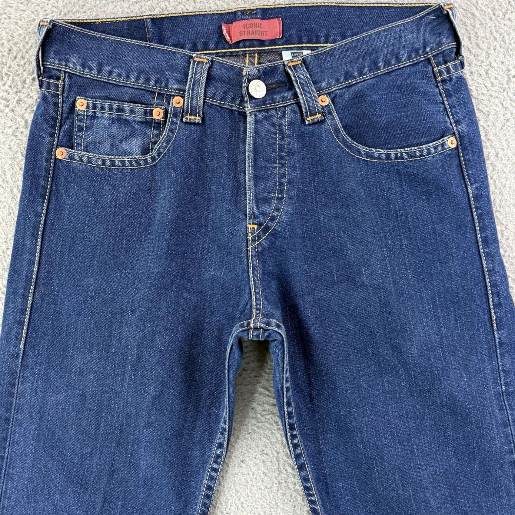 Levi's VINTAGE Levi's Jeans Iconic Straight Denim Button Fly 33x34 Mens Blue 5-Pocket Y2K Regular Pants Size US 33 - 3 Thumbnail