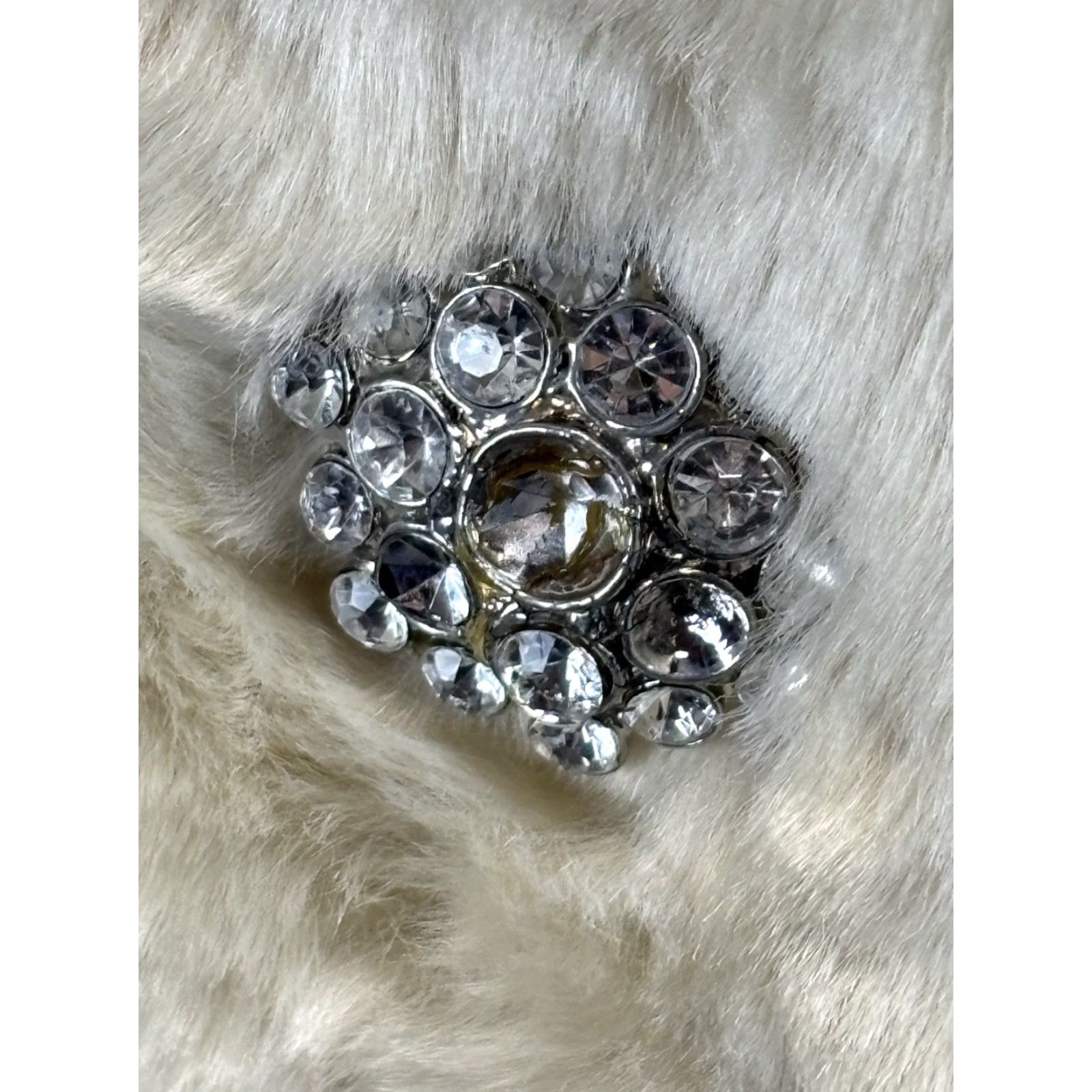 Vintage VINTAGE Black Rivet Jacket Women XL Beige Faux Fur Lined Rhinestone Buttons 60s Look Size XL / US 12-14 / IT 48-50 - 6 Thumbnail