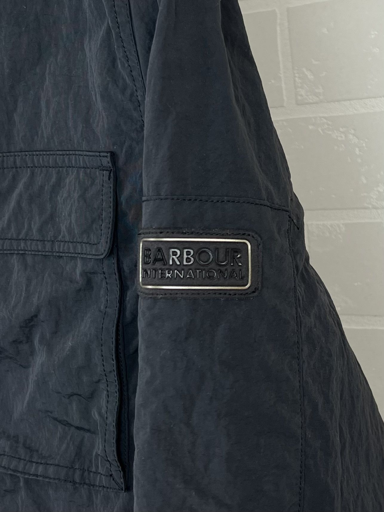 Barbour BARBOUR INTERNATIONAL Jacket Overshirt Pocket Logo Navy Mens Size US M / EU 48-50 / 2 - 3 Thumbnail