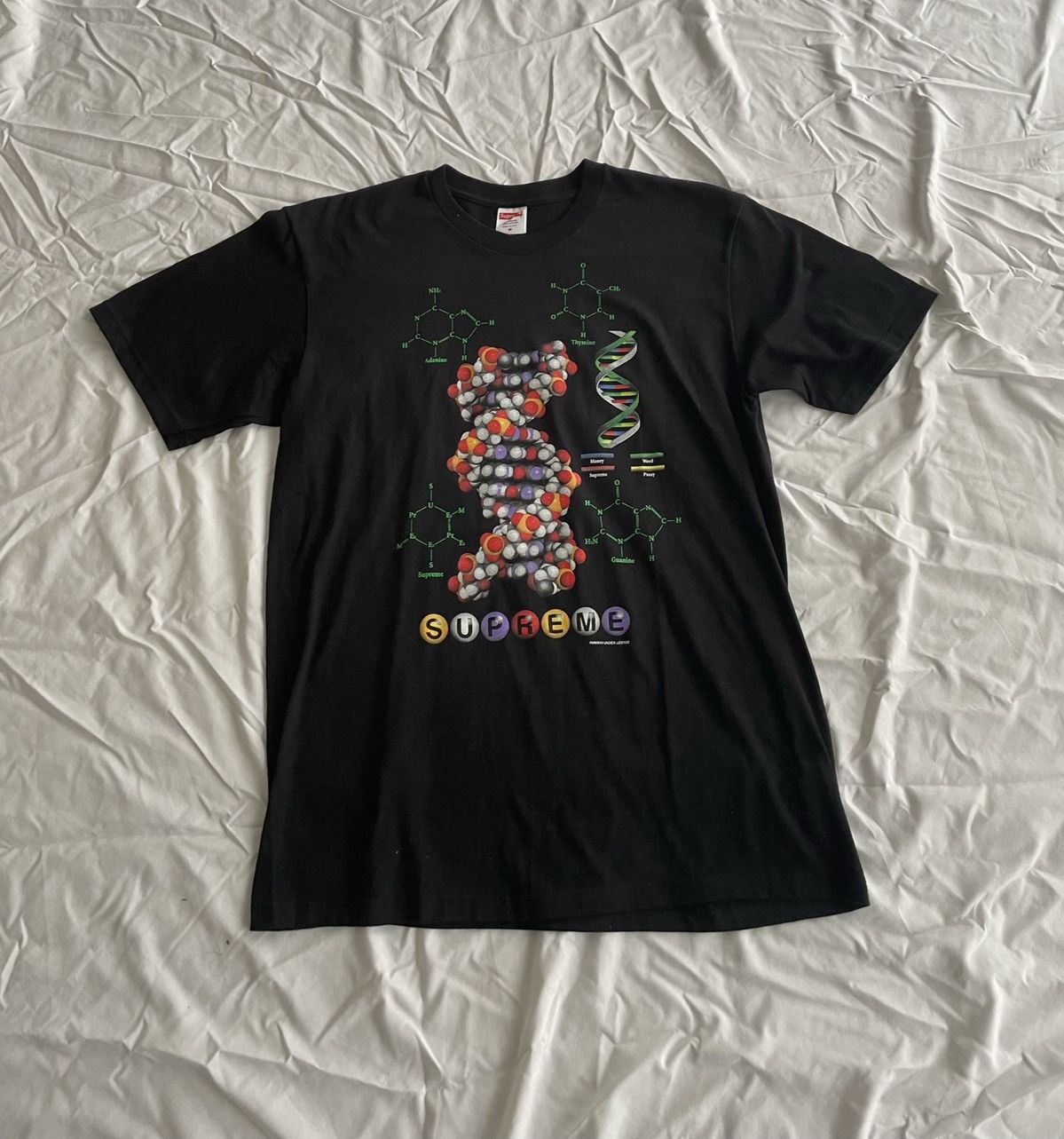image of Supreme Black Dna Tee Shirt Fw17, Men's (Size Medium)