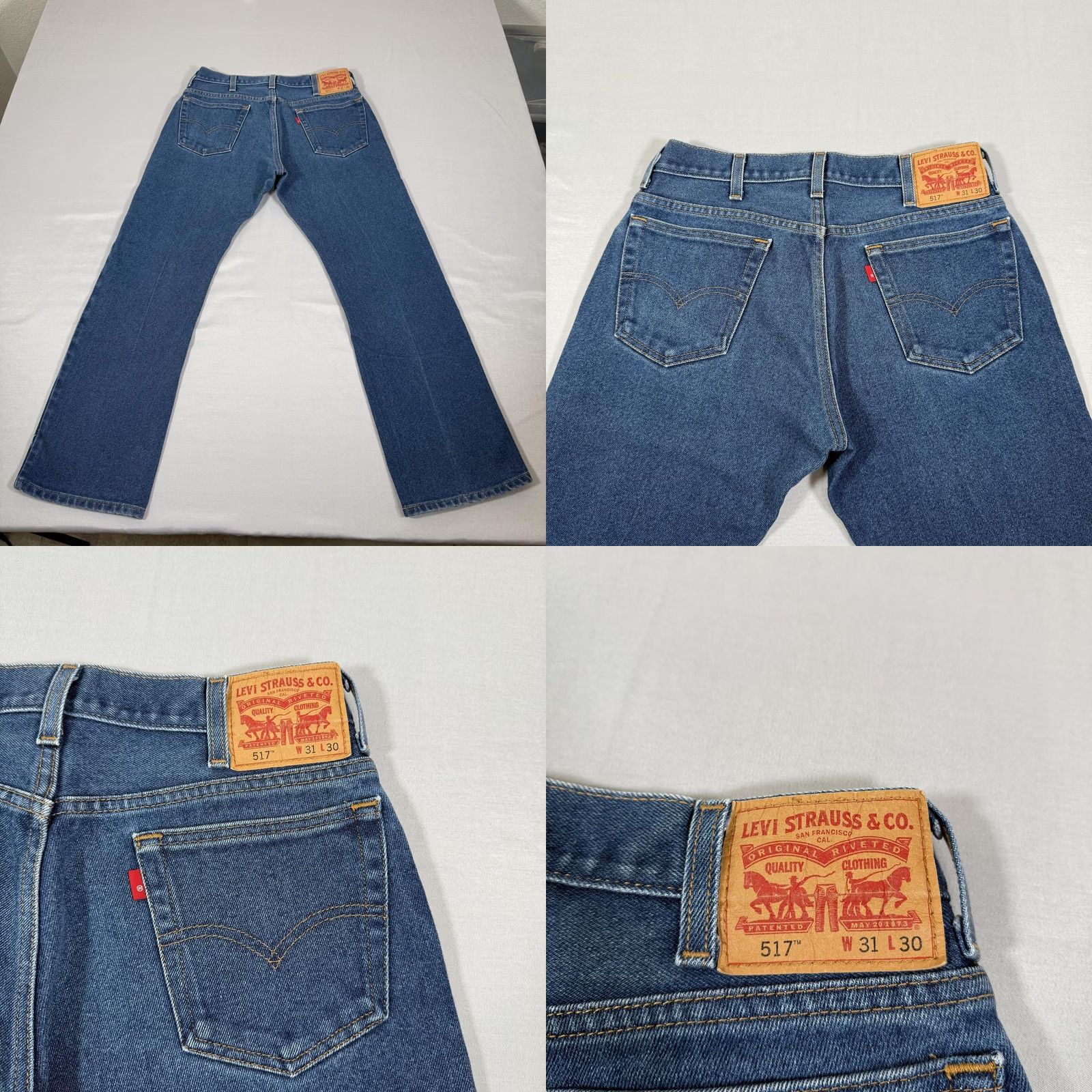 Levi's Levi's Jeans 31x30 Blue 517 Slim Bootcut Denim Pants Pocket Pockets Logo 5-Pocket 65% Cotton 35% Polyester Western Cowboy Work Mens Jeans Size US 31 - 9 Thumbnail