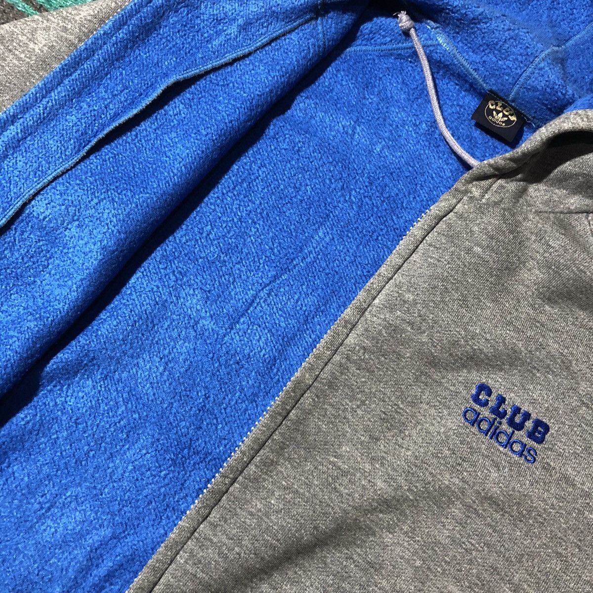 Adidas Vintage 80s Adidas Club Grey Zip Hoodie by Descente Size US L / EU 52-54 / 3 - 11 Thumbnail