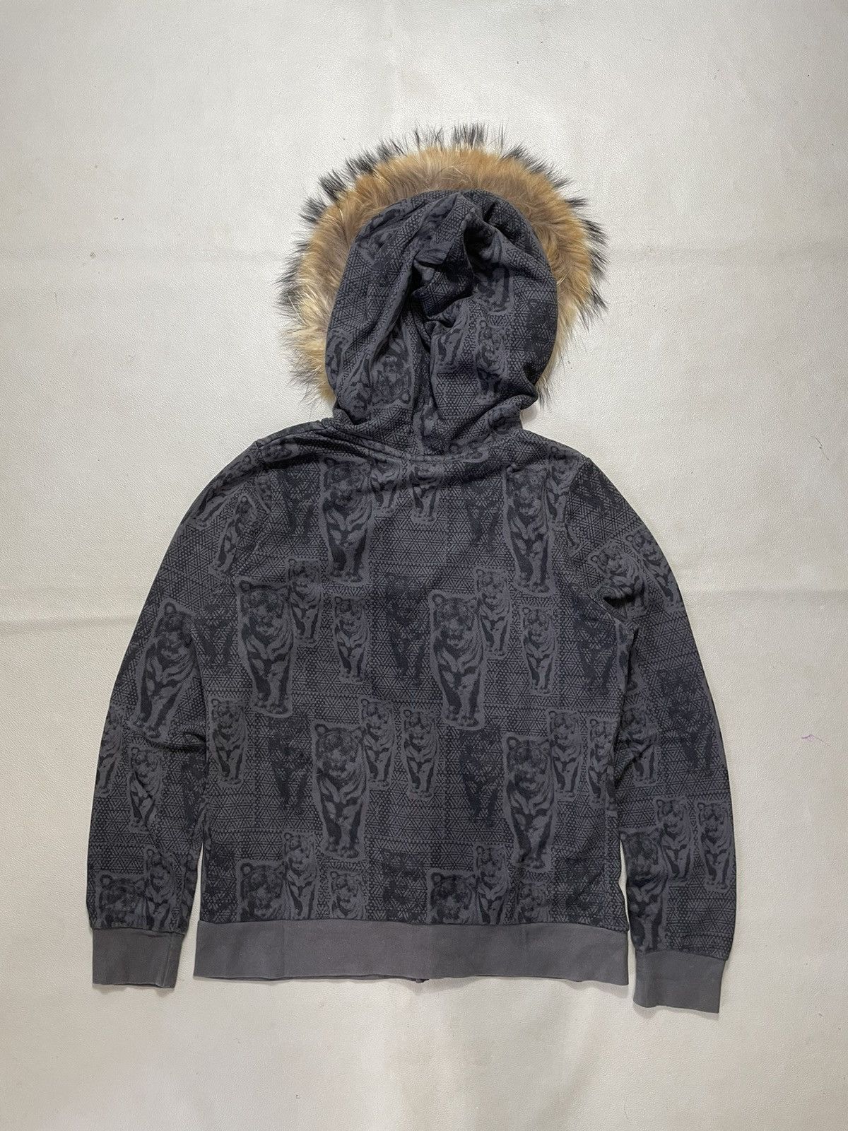 In The Attic Ivana helsinki Zip Fur Hoodie Tiger Printed ifsix style Size L / US 10 / IT 46 - 6 Thumbnail