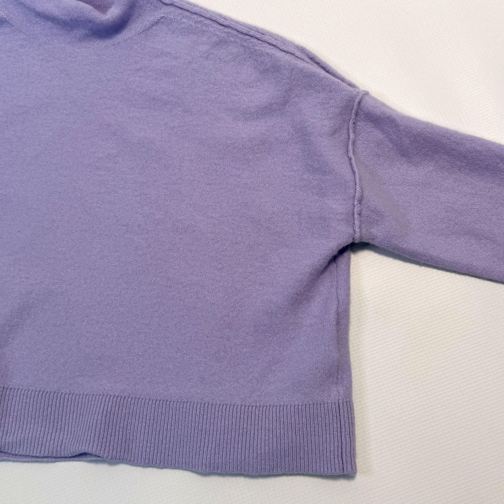 Vintage Pilcro XS Purple Mock Neck Cropped Pullover Sweater Womens Cashmere Long Sleeve Size XS / US 0-2 / IT 36-38 - 4 Thumbnail