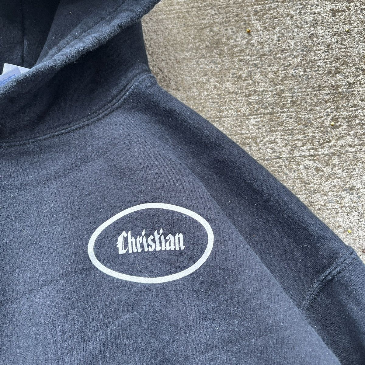 Vintage Vintage Christian Deutsch Black Hoodie Size L 90's Y2K Size US L / EU 52-54 / 3 - 2 Thumbnail