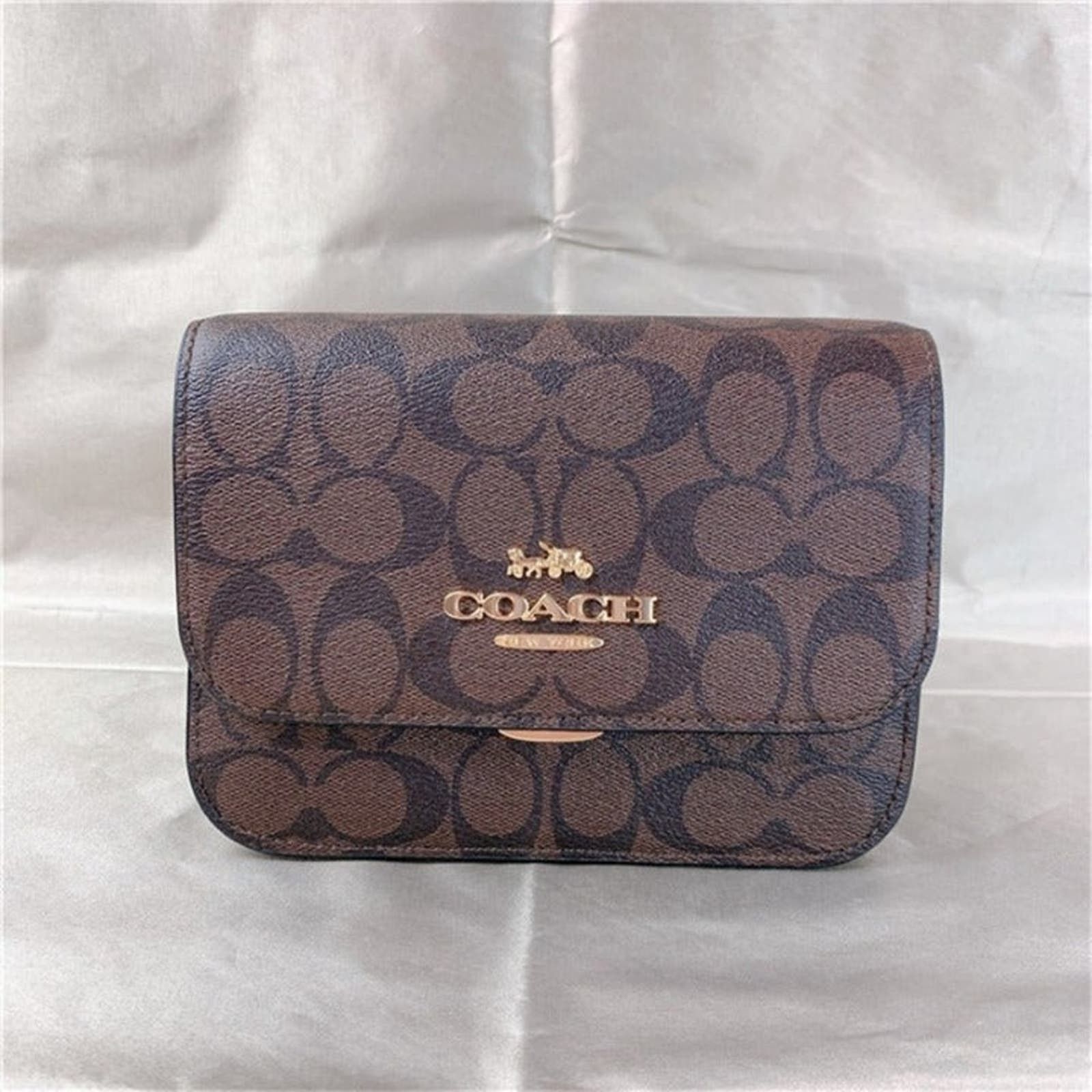 image of Coach C5592 Mini Brynn Crossbody In Signature Canvas in Brown/Black, Women's