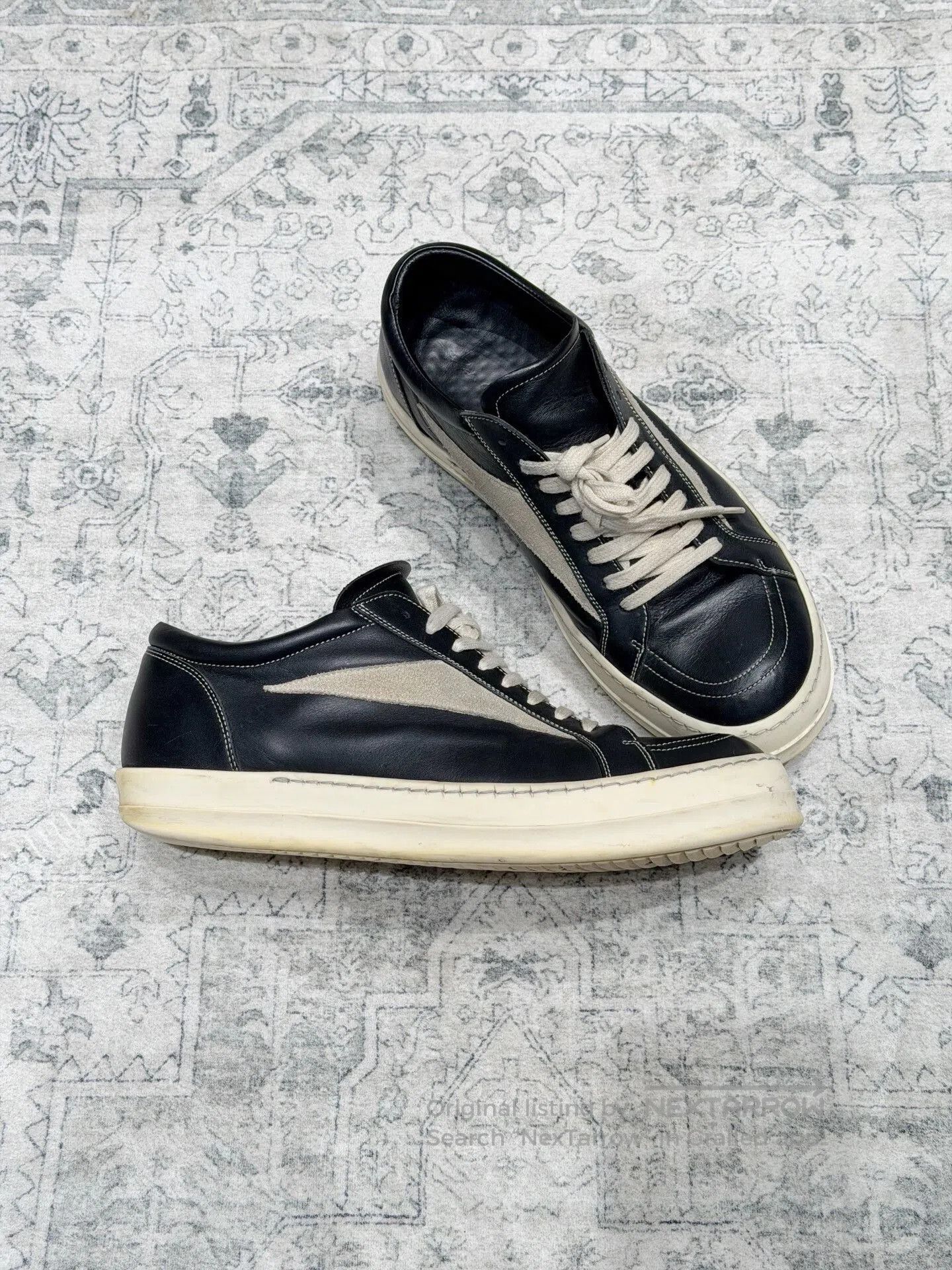 Rick Owens Rick Owens Leather Low-Top Sneakers. Size US 10 / EU 43 - 2 Thumbnail