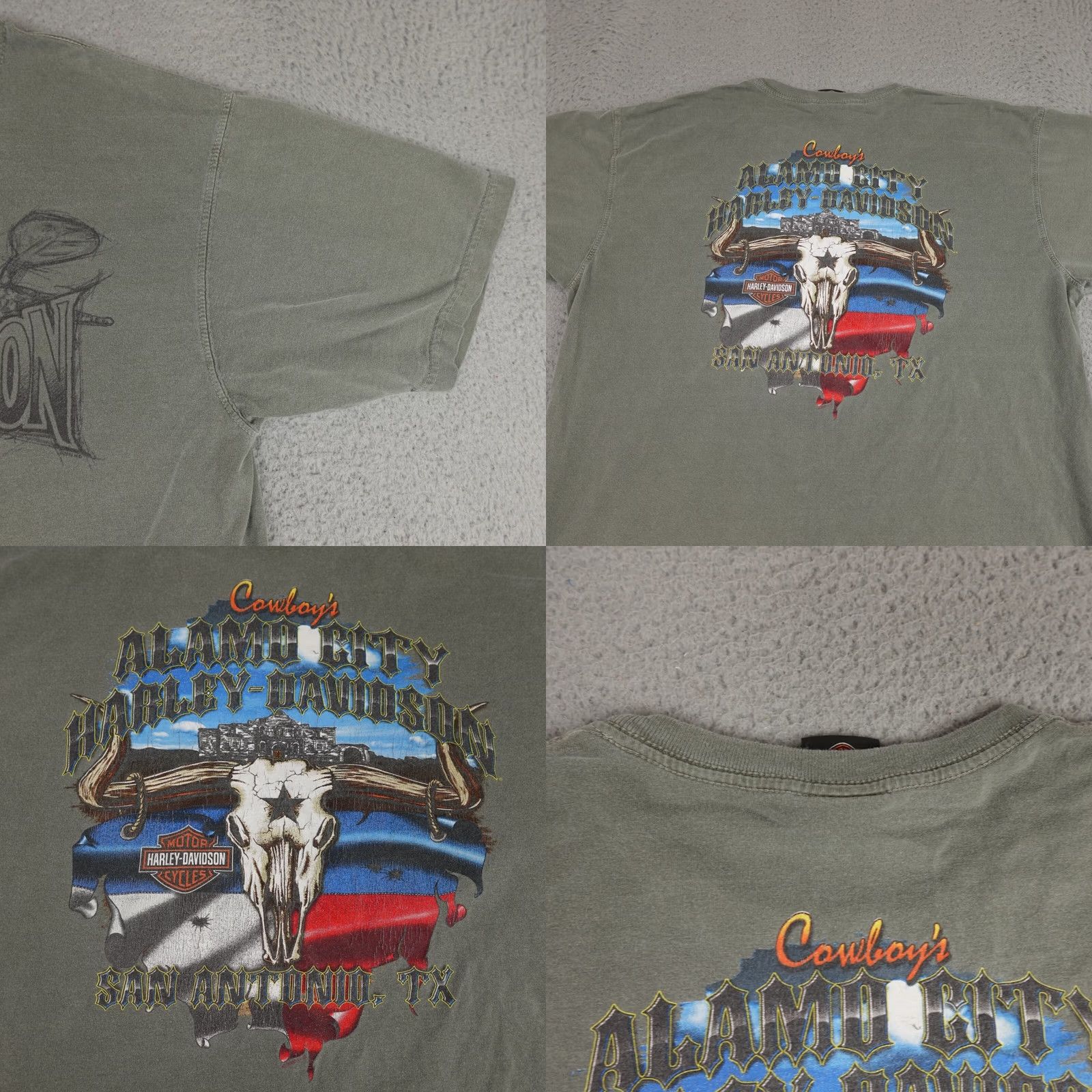 Harley Davidson Harley Davidson Shirt Mens Large Green Short Sleeve Graphic Biker Texas Alamo Size US L / EU 52-54 / 3 - 8 Thumbnail