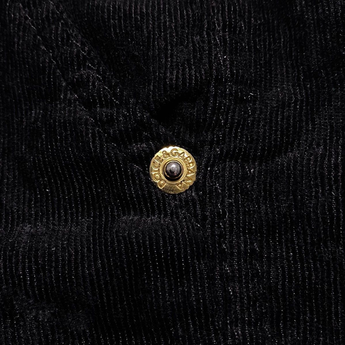 Dolce & Gabbana Women's Vintage D&G Black Corduroy Pattern Trousers Velvet Size 26" / US 2 / IT 38 - 11 Thumbnail