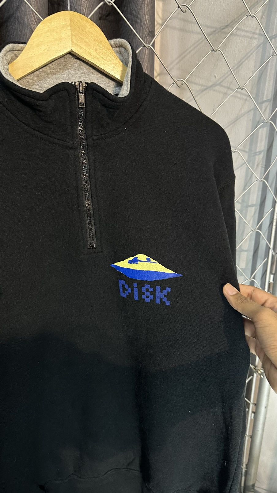 Fruit Of The Loom Vintage DISK UFO Pixel Art Halfzipper Heavyweight Size US L / EU 52-54 / 3 - 3 Thumbnail