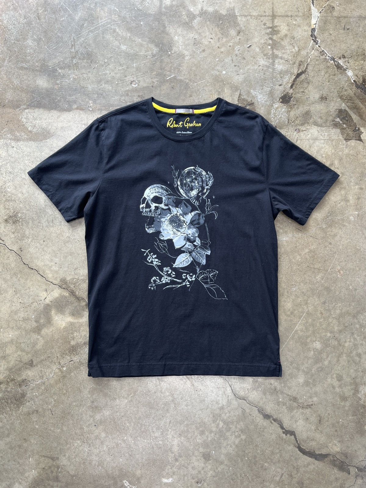 Vintage Robert Graham Ed Hardly Inspo Skull Rose Tee Large Size US L / EU 52-54 / 3 - 2 Thumbnail
