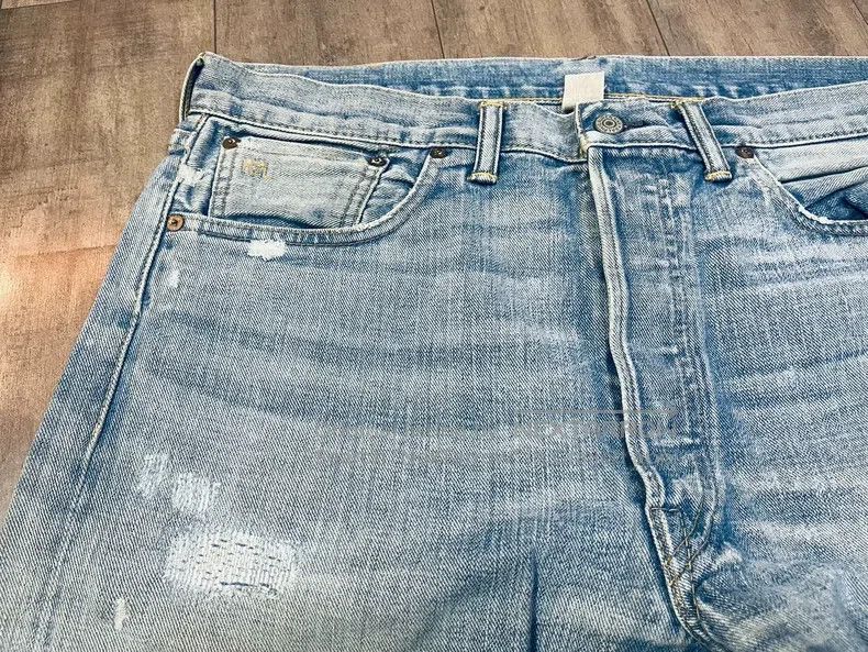 RRL Ralph Lauren RRL Ralph Lauren Light colored denim is worn out, washed a Size US 34 / EU 50 - 2 Thumbnail