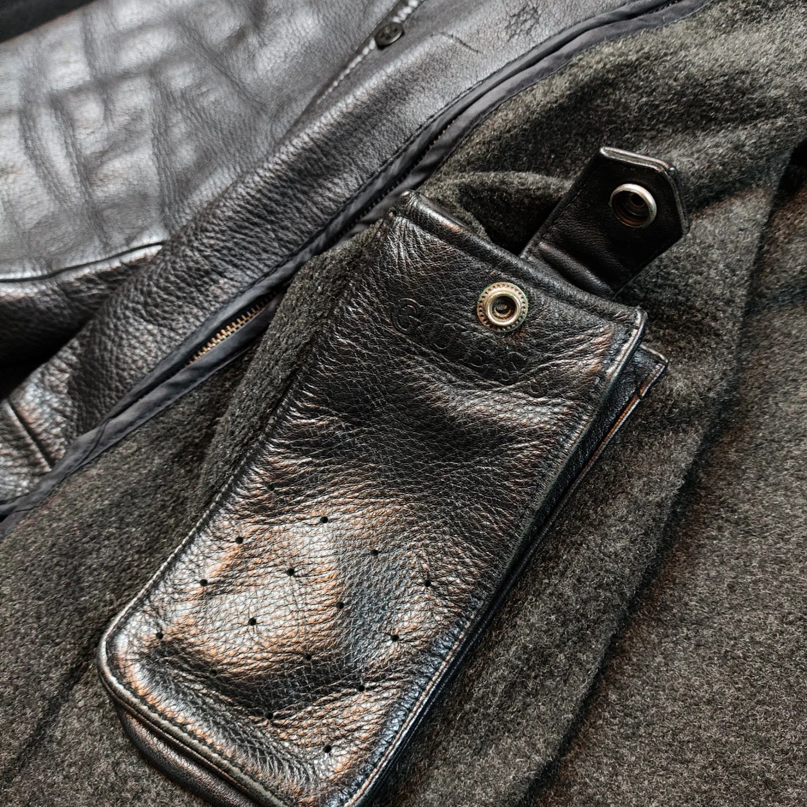 Guess Vintage Guess XL leather jacket button 90s rare archive Size US XL / EU 56 / 4 - 3 Thumbnail