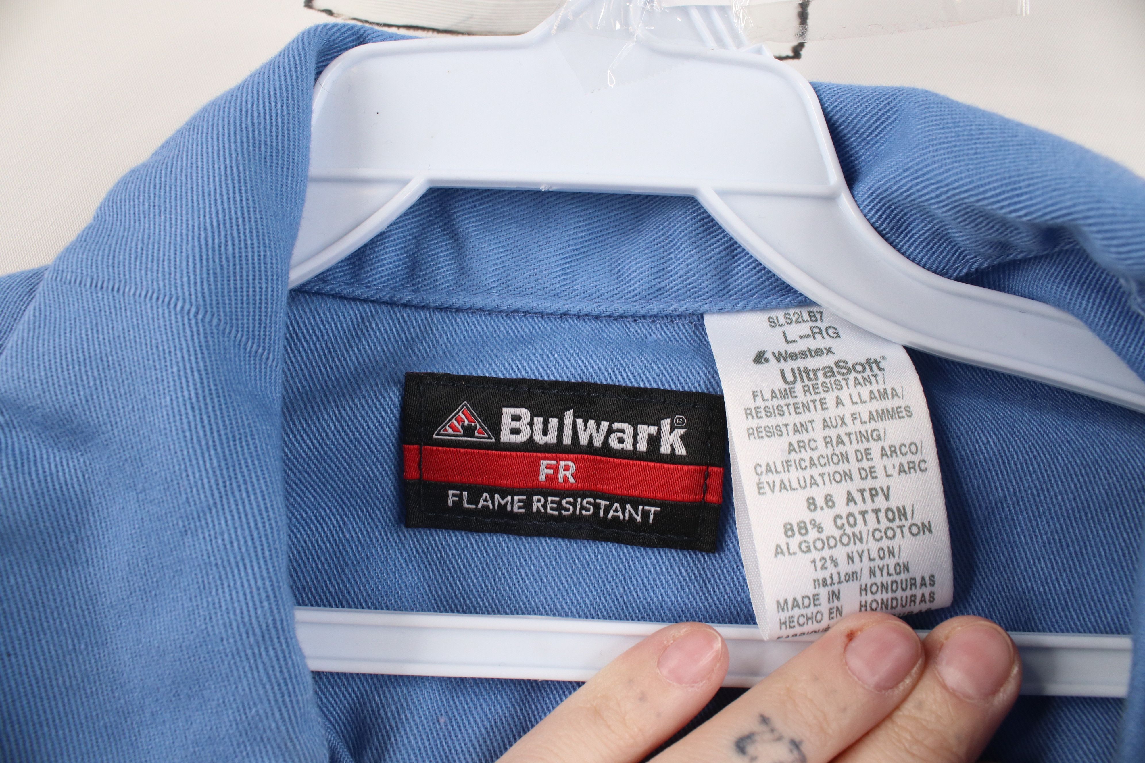 Vintage Bulwark FR Fire Flame Resistant Twill Snap Button Shirt Size US L / EU 52-54 / 3 - 9 Thumbnail