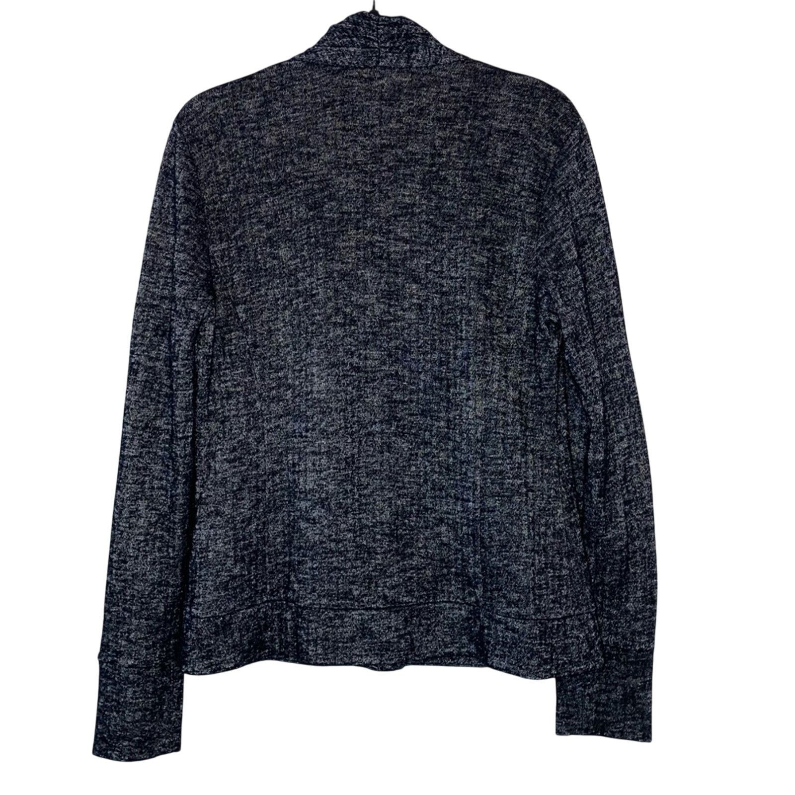 Eileen Fisher Eileen Fisher Wool Asymmetrical Zip Ribbed Black Sweater Size S / US 4 / IT 40 - 3 Thumbnail
