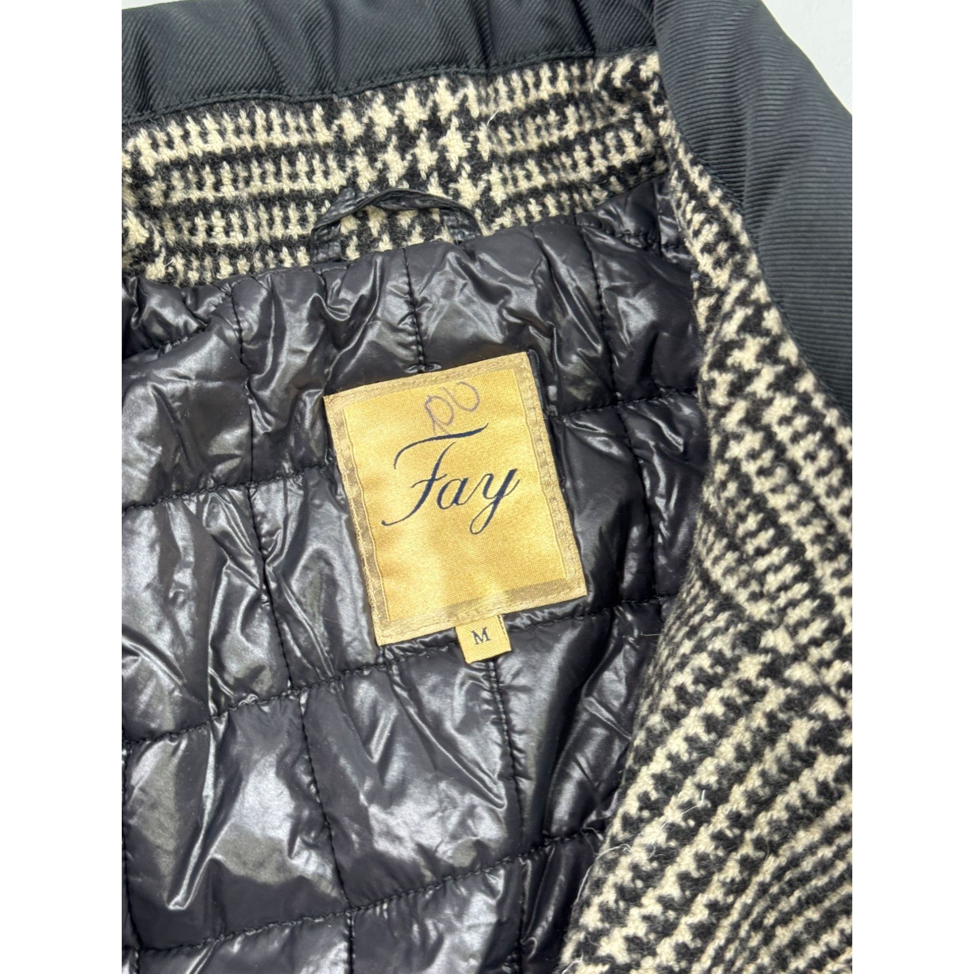 Fay Fay Checkered Tartan Insulated Wool Coat (Y1234) Size M / US 6-8 / IT 42-44 - 7 Thumbnail