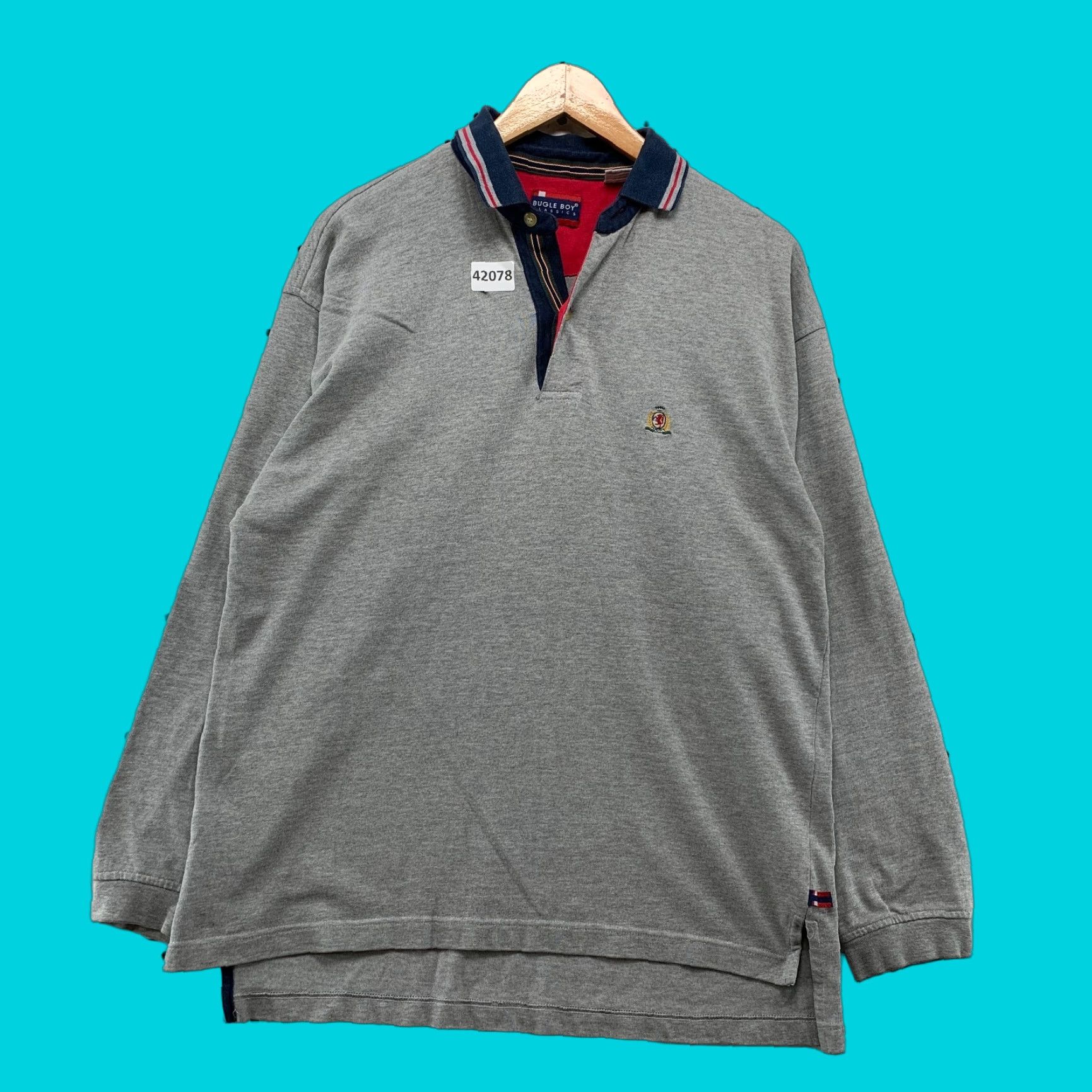 Bugle Boy VINTAGE Bugle Boy Polo Mens Medium Gray Long Sleeve Preppy 21x28.5 Polo Mens Gray 90s Preppy Mens Size US M / EU 48-50 / 2 - 1 Thumbnail